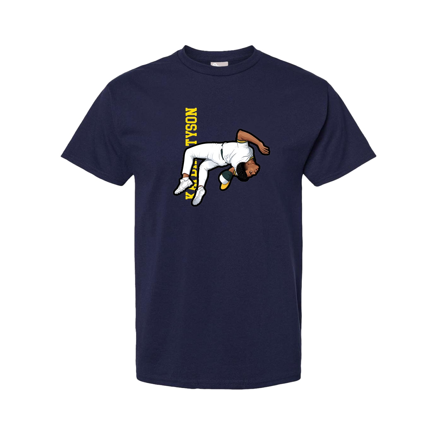 Youth Tee — Name Vertical in Navy