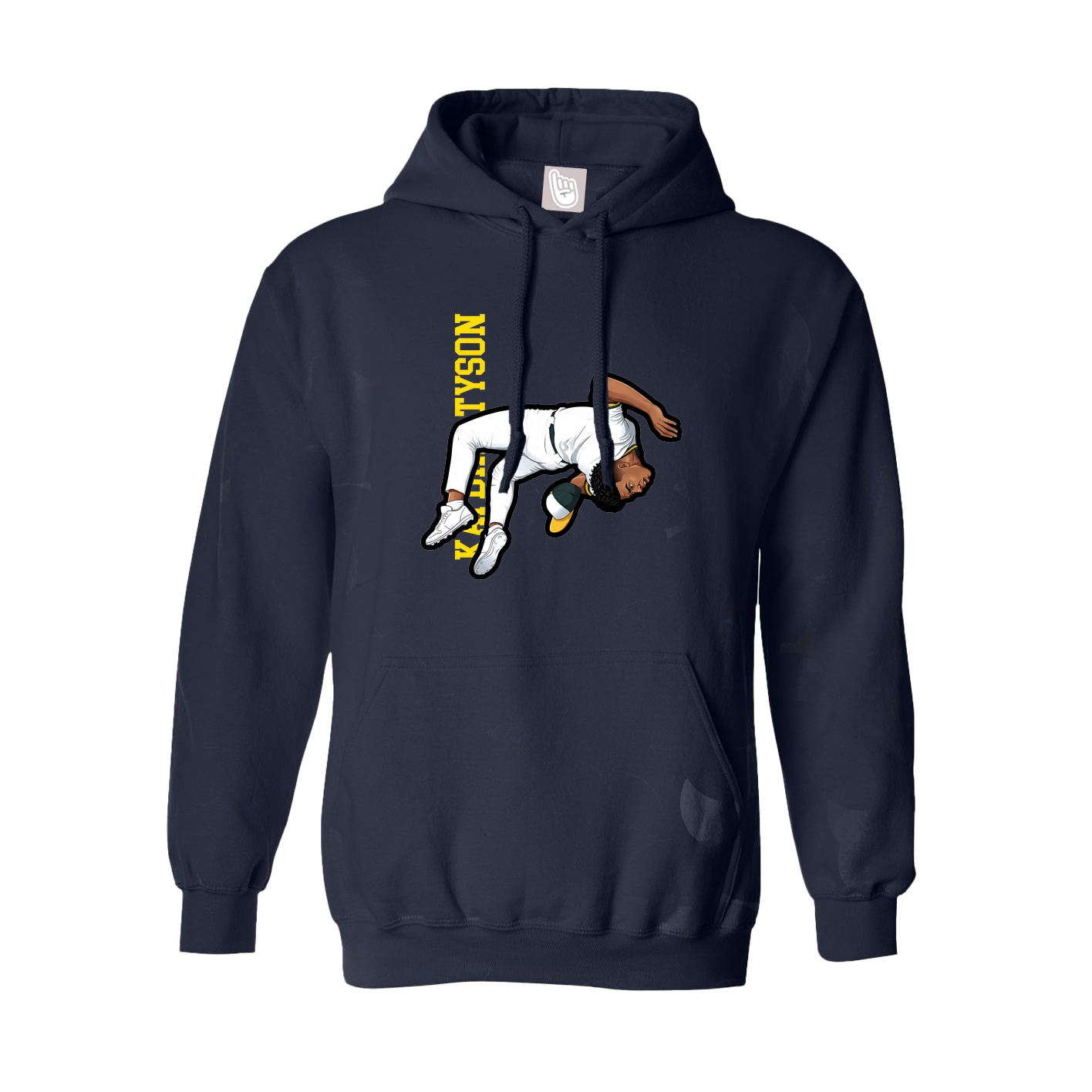 Hoodie — Name Vertical in Navy