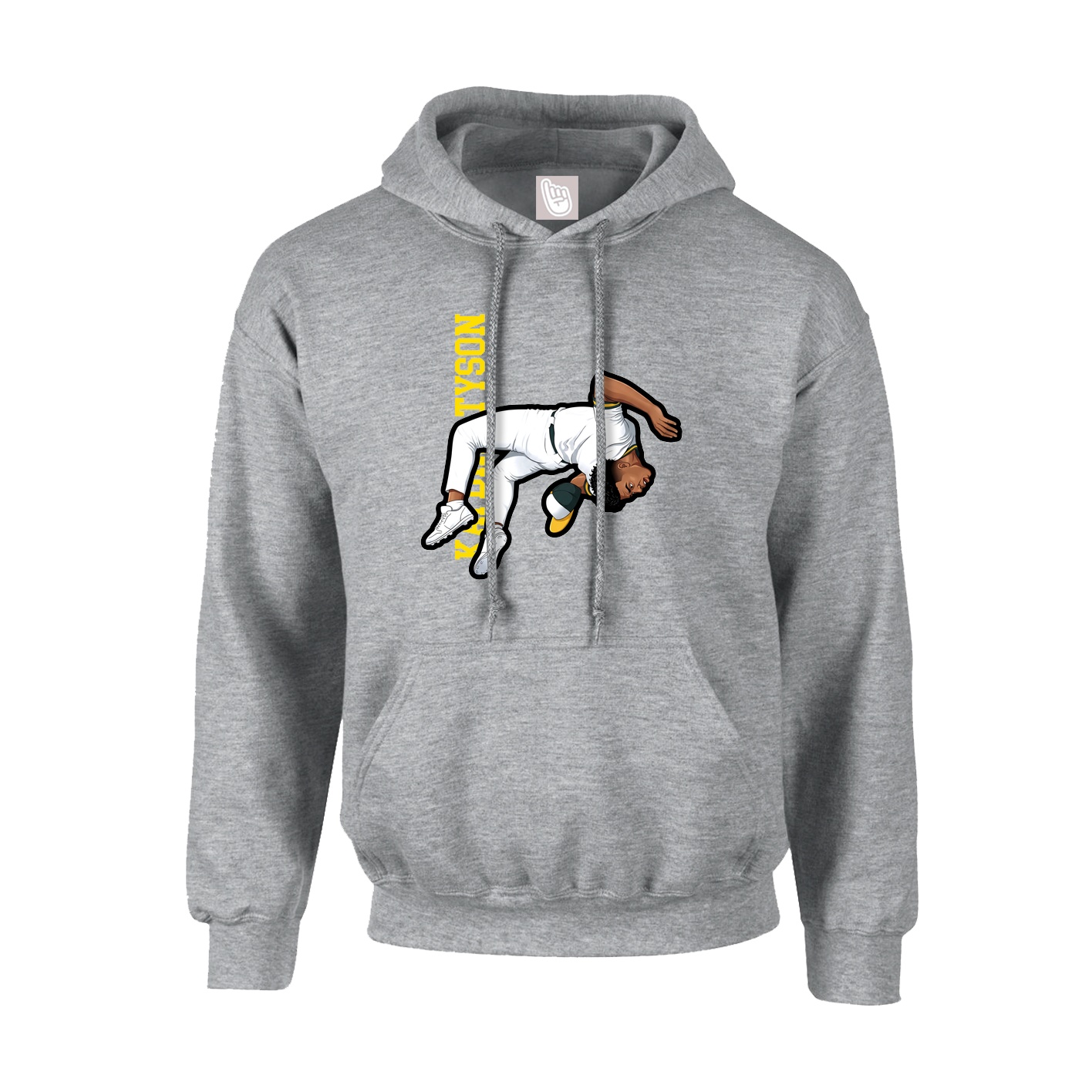 Hoodie — Name Vertical in Grey