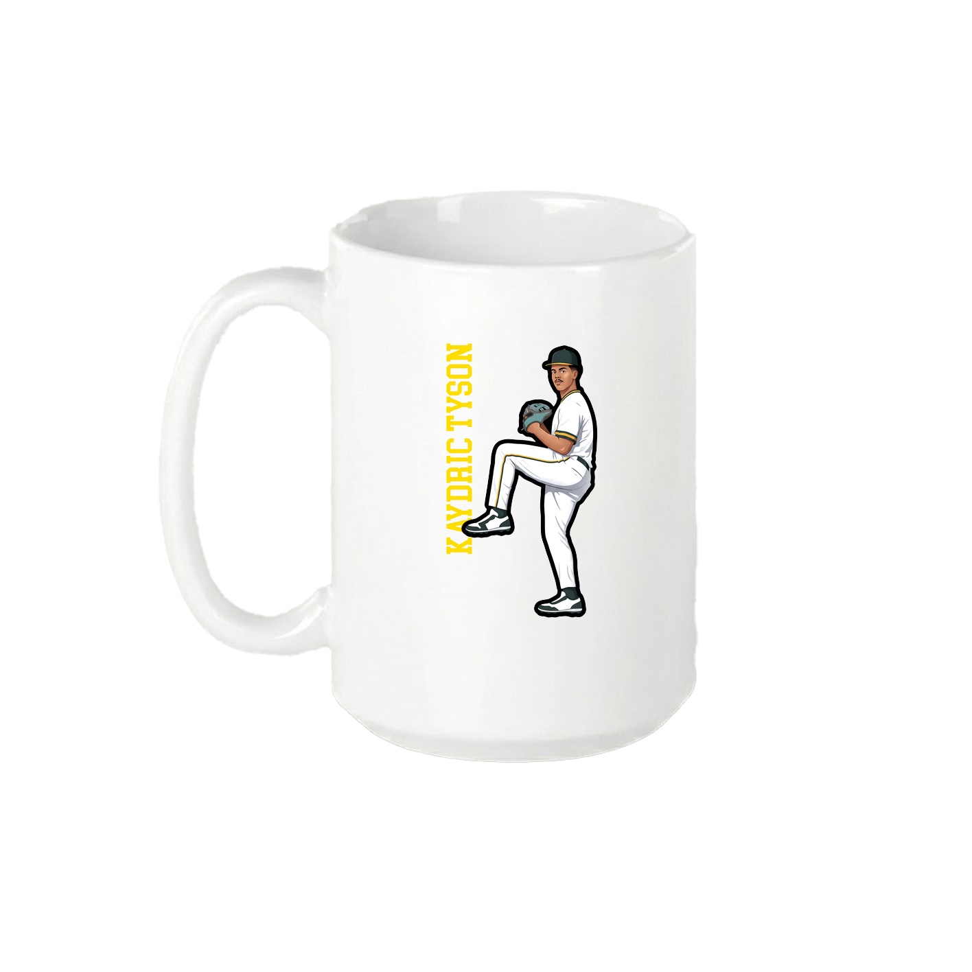 15oz Coffee Mug — Name Vertical in White