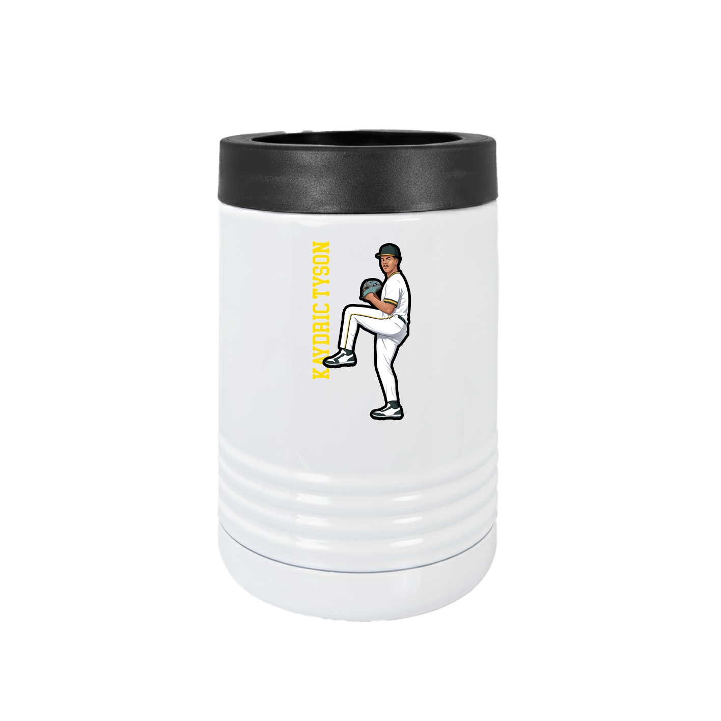 Beverage Holder — Name Vertical in White
