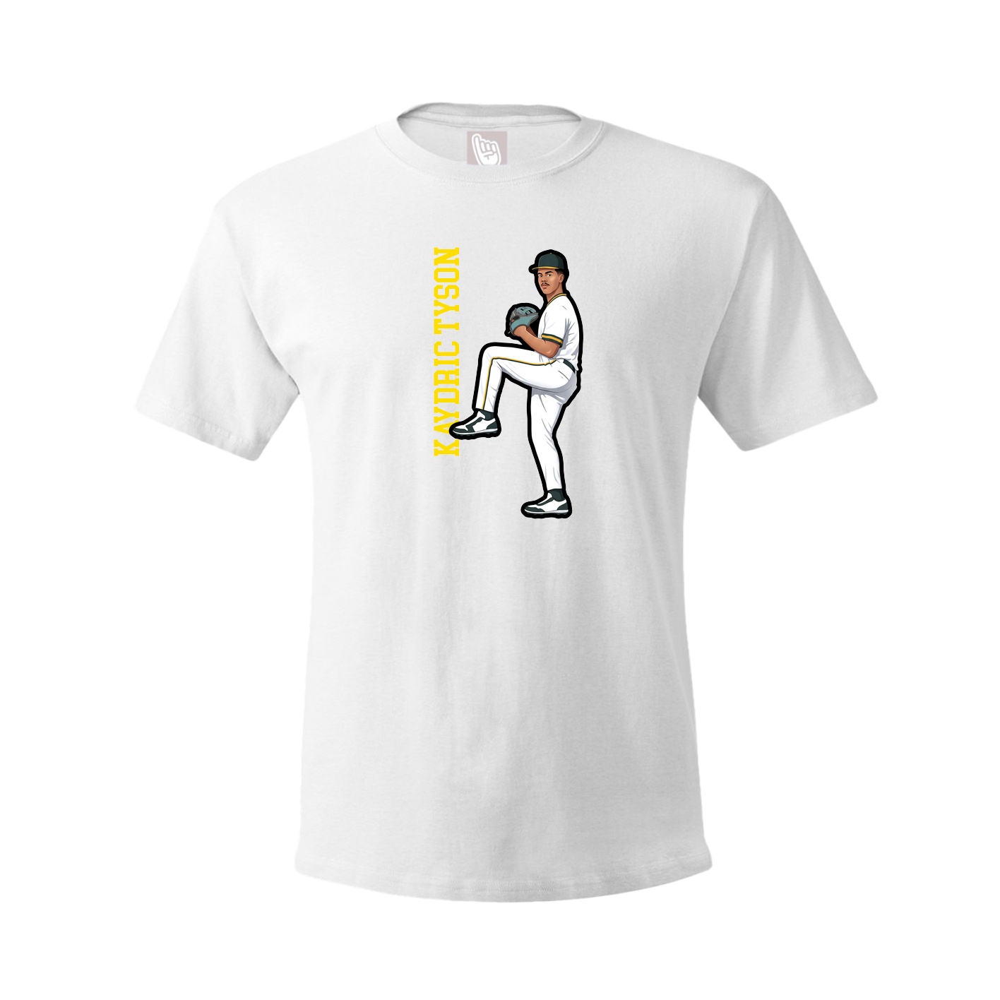 Youth Tee — Name Vertical in White
