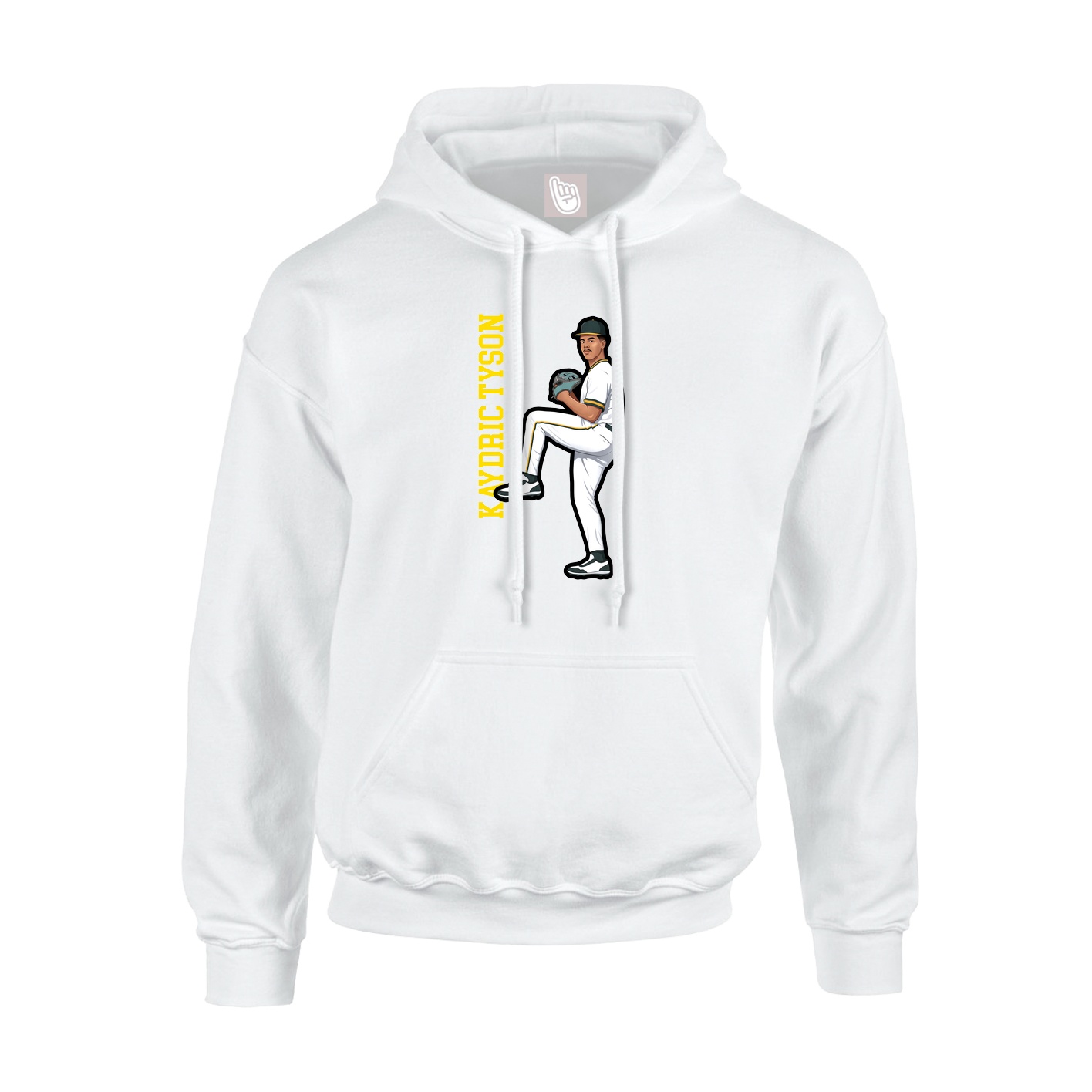 Youth Hoodie — Name Vertical in White