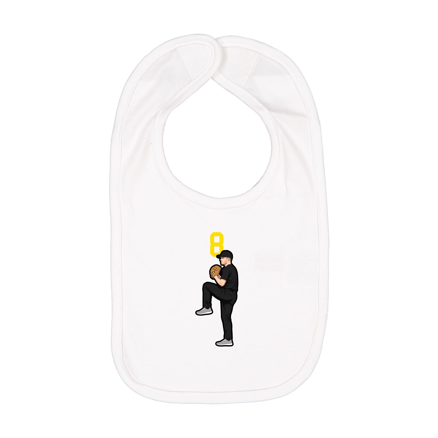 Infant Bib — Number Top in White