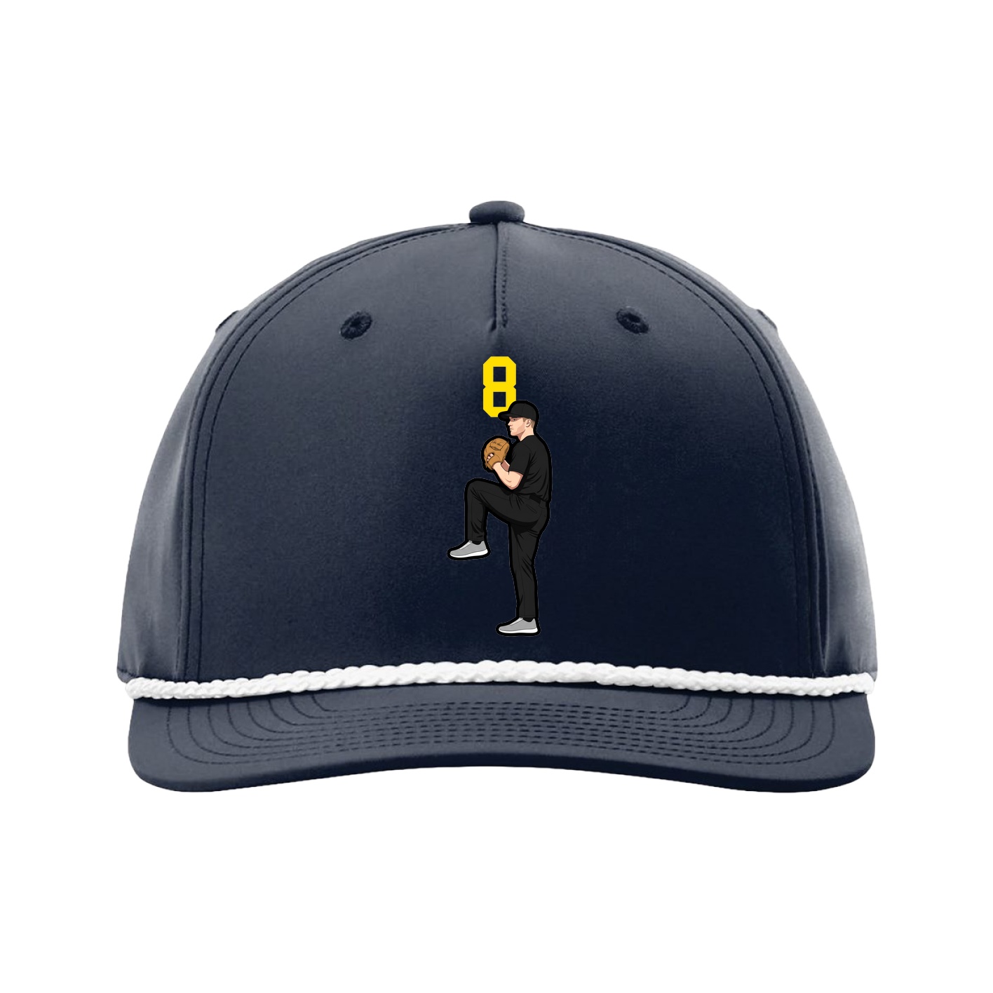 Five-Panel Classic Rope Cap — Number Top in Navy