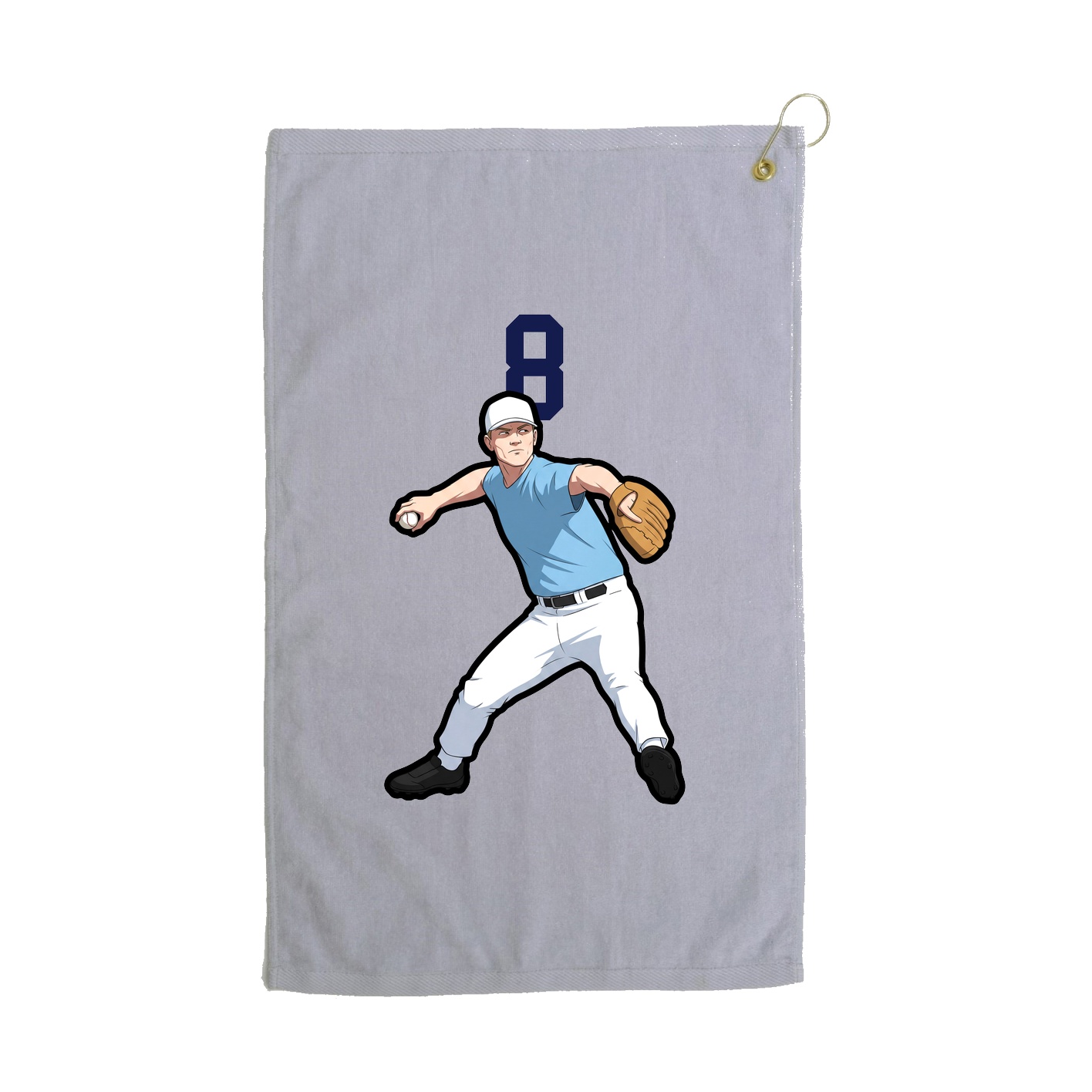 Golf Towel — Number Top in Grey