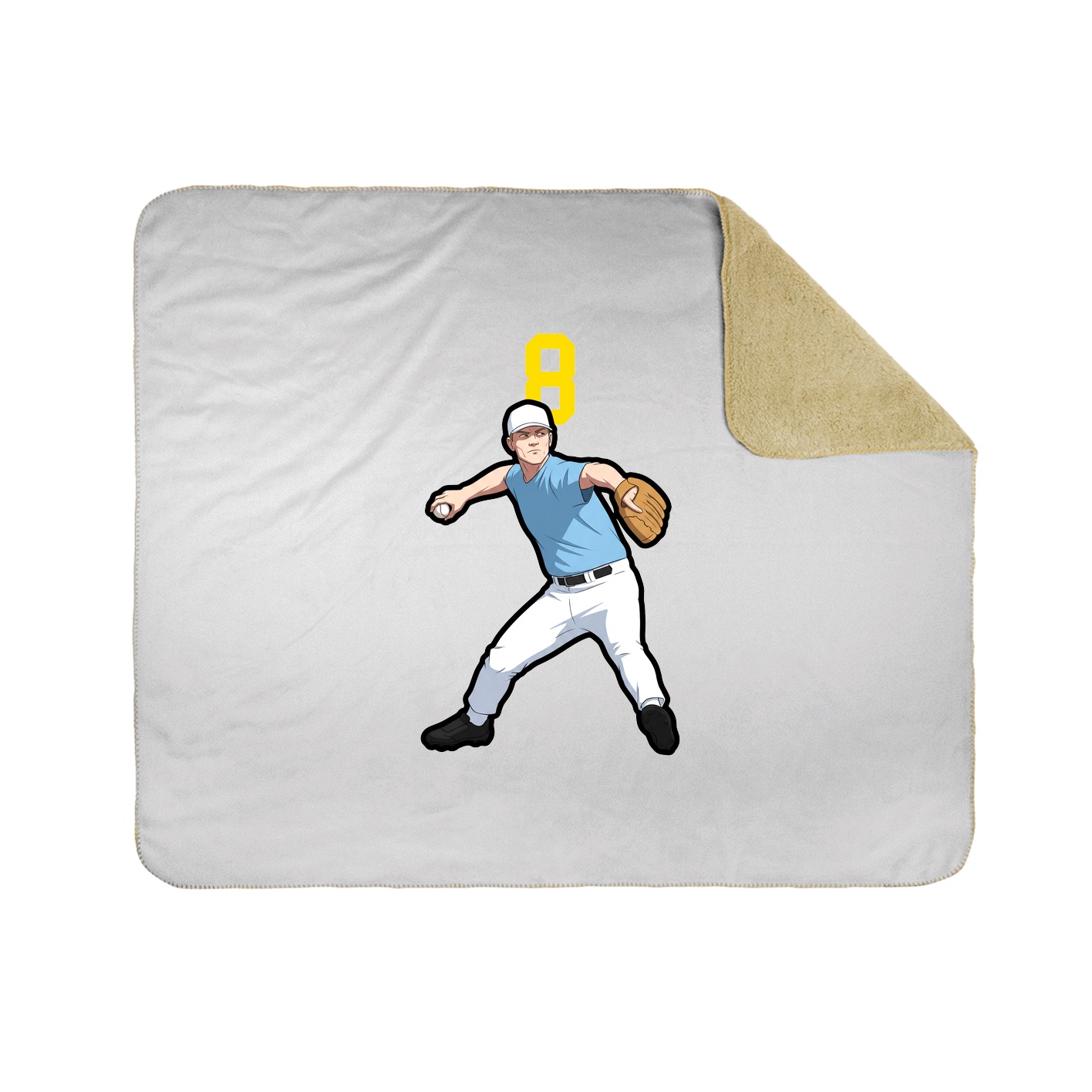 Throw Blanket — Number Top in White