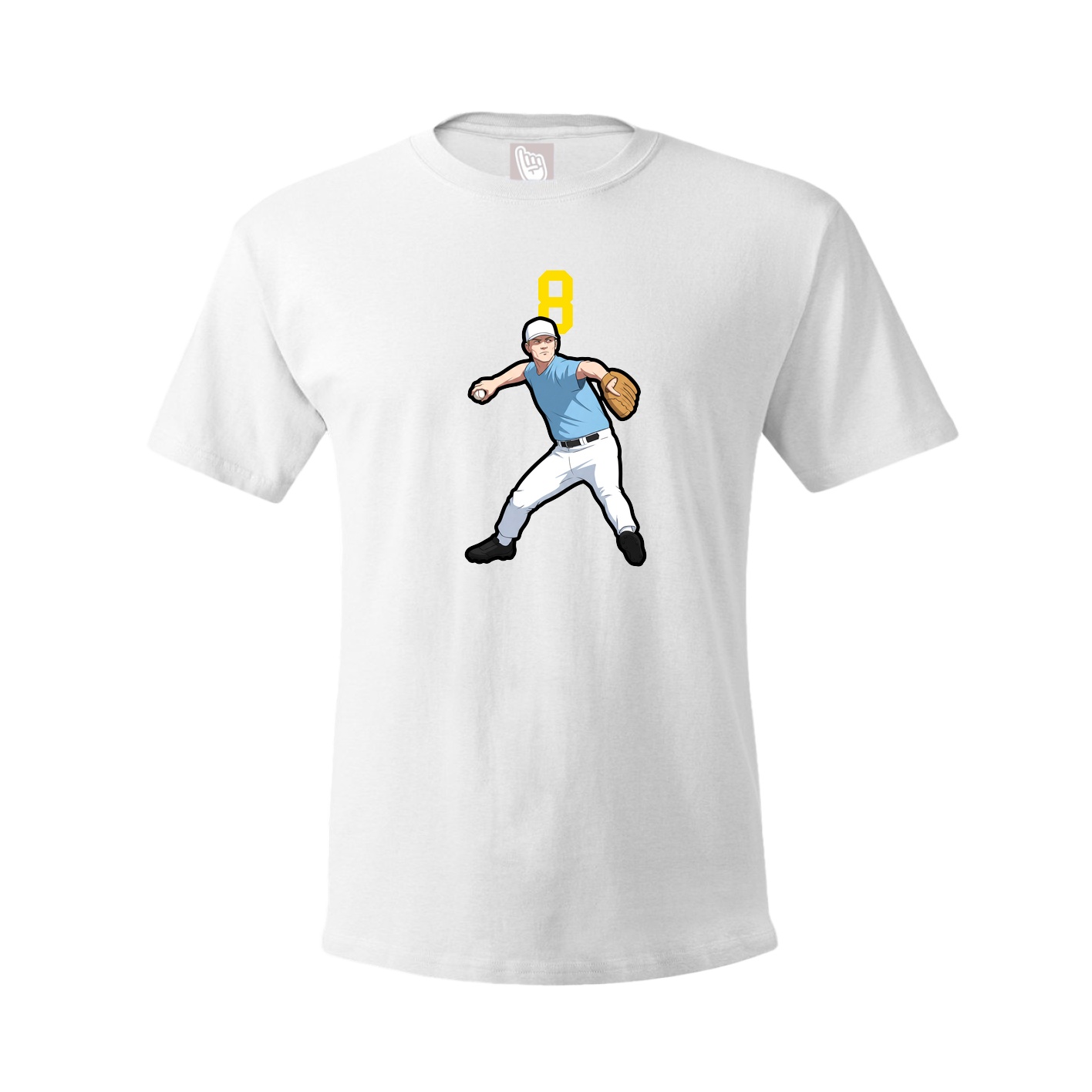 Youth Tee — Number Top in White