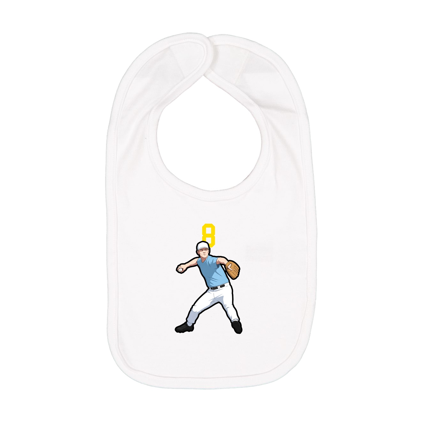 Infant Bib — Number Top in White