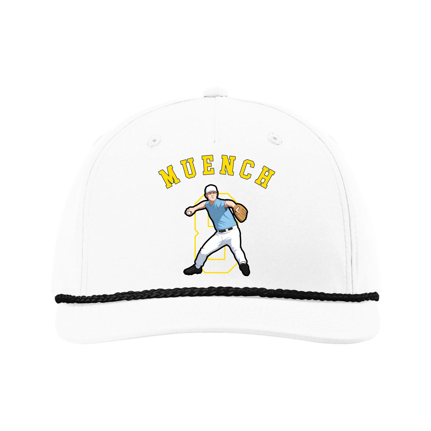 Five-Panel Classic Rope Cap — Shirsey Arch in White