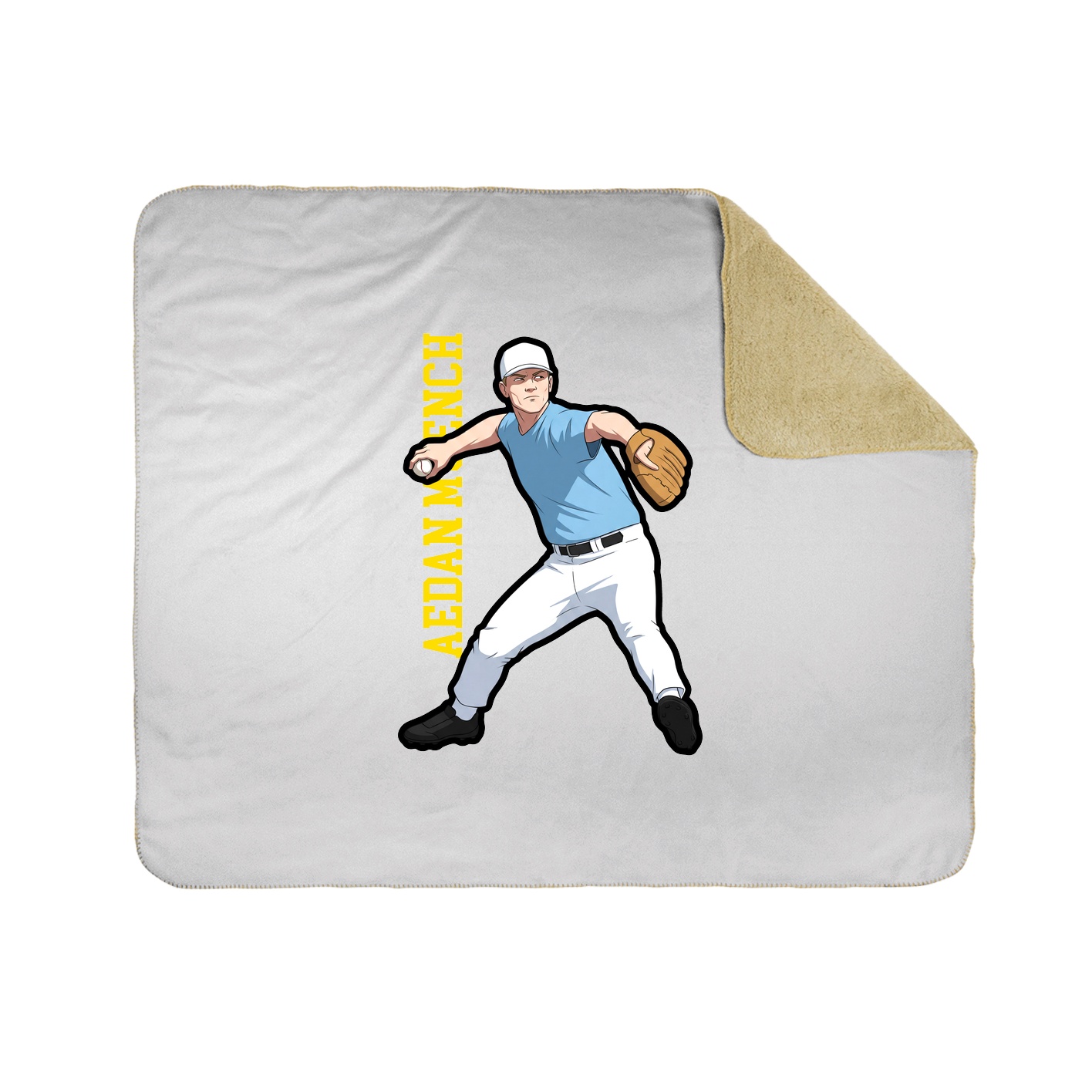 Throw Blanket — Name Vertical in White