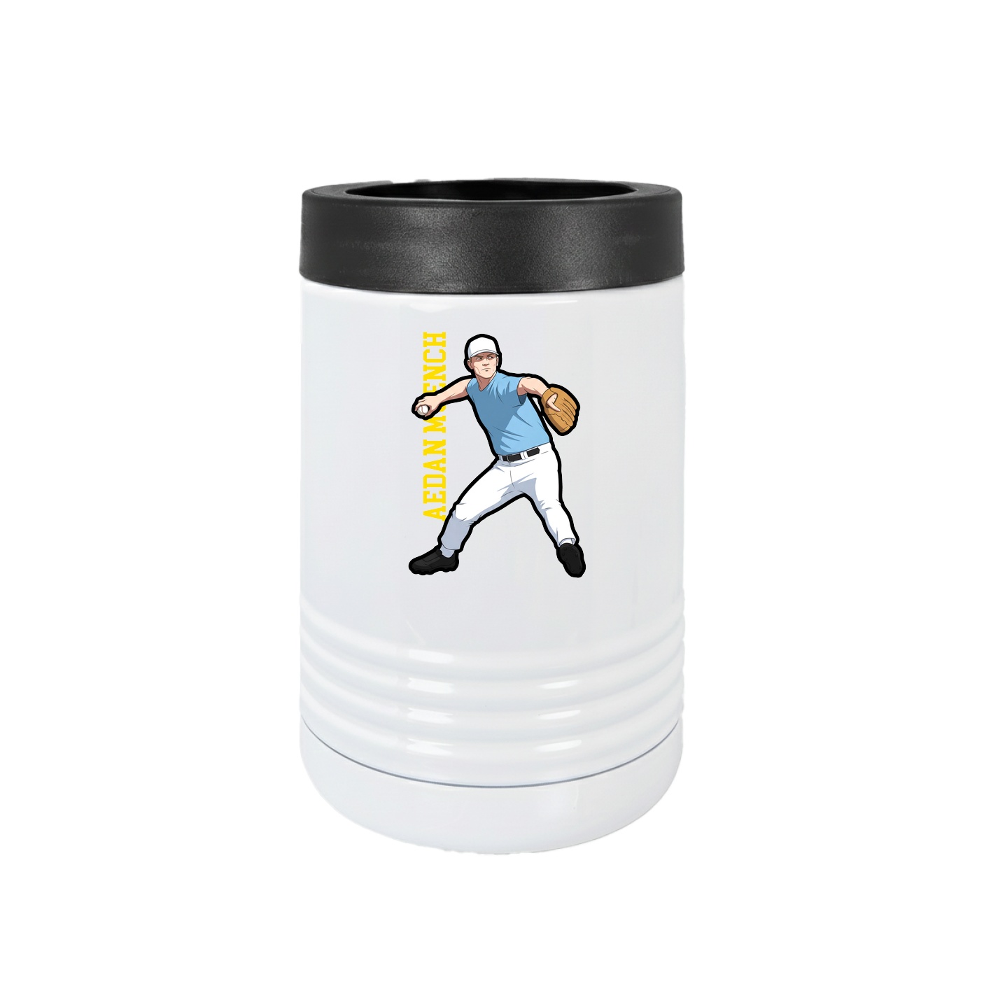 Beverage Holder — Name Vertical in White