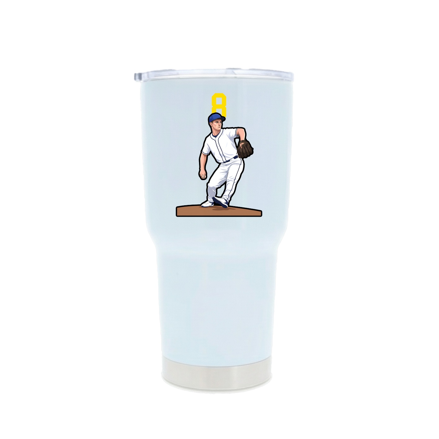 30oz Stainless Steel Tumbler — Number Top in White