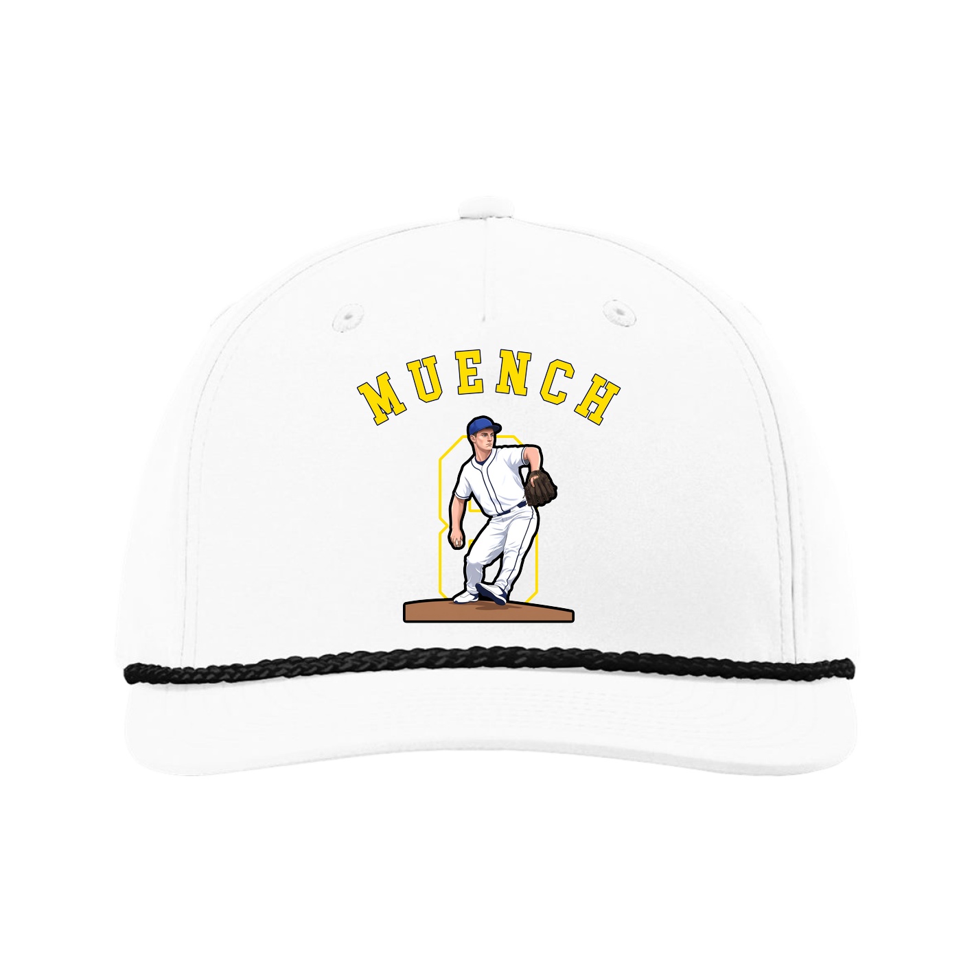 Five-Panel Classic Rope Cap — Shirsey Arch in White
