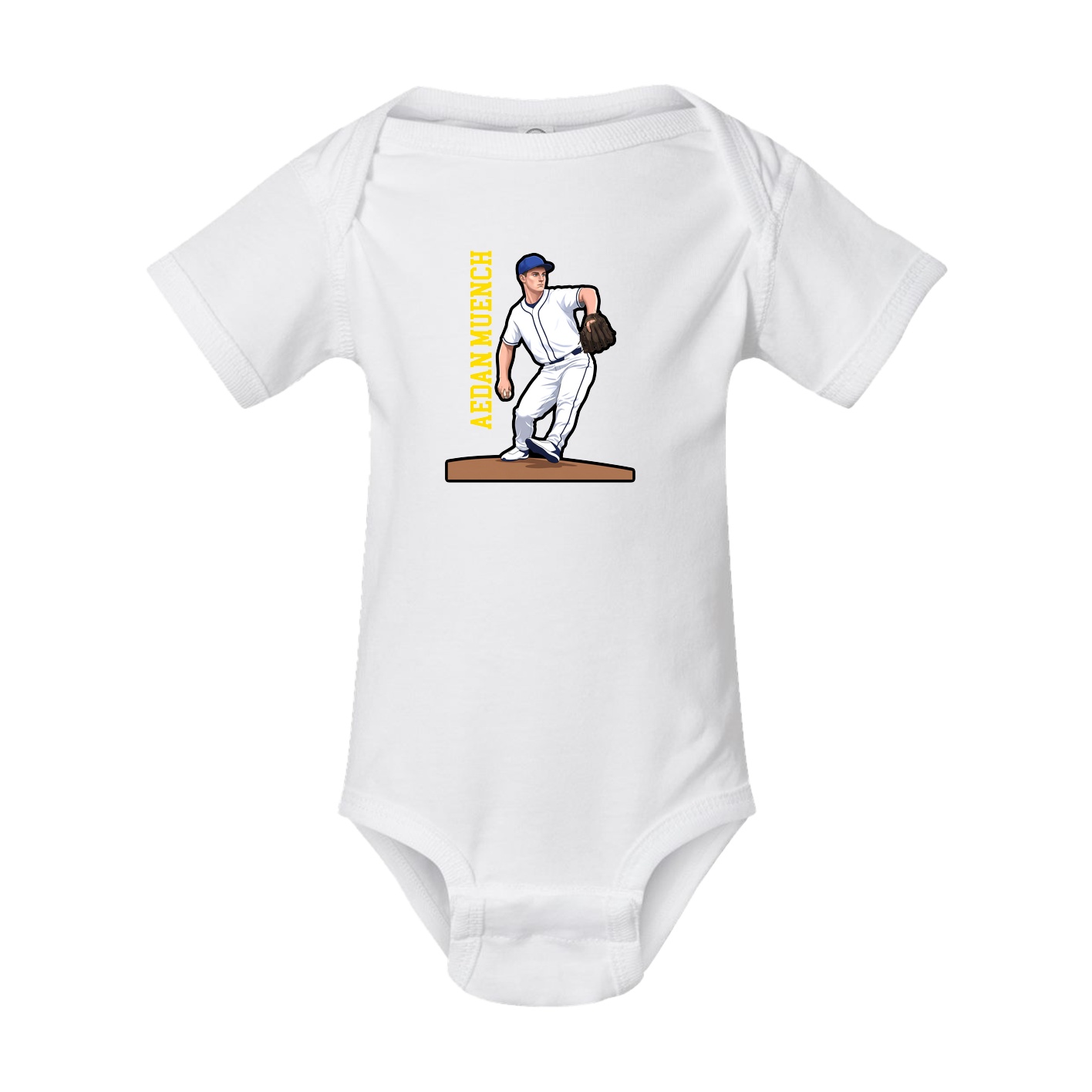 Baby Onesie — Name Vertical in White
