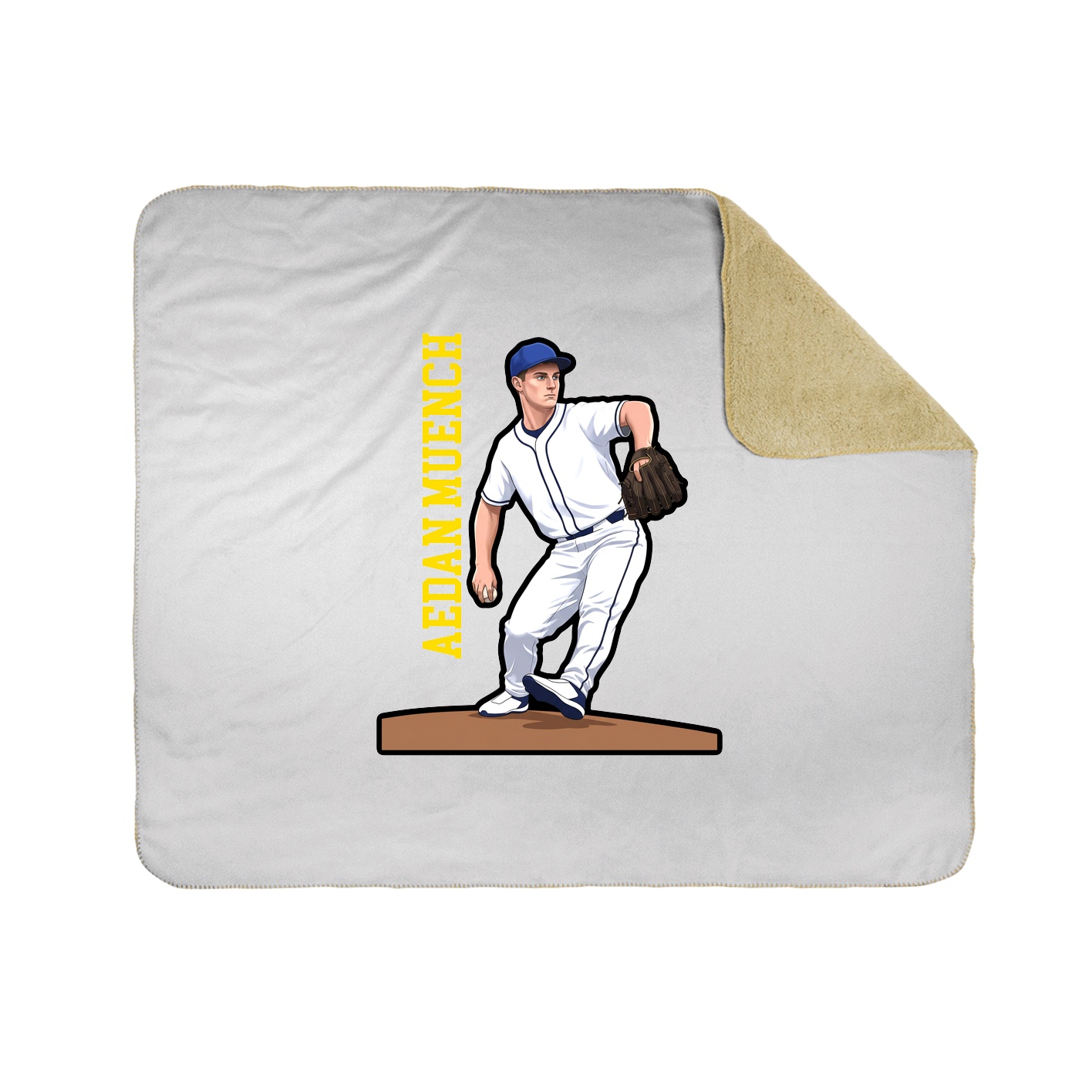 Throw Blanket — Name Vertical in White