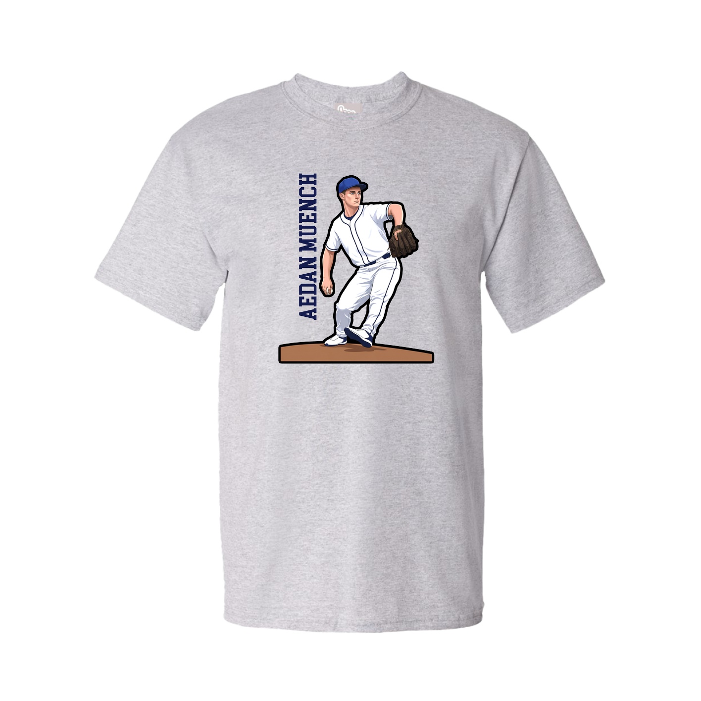 Tee — Name Vertical in Grey
