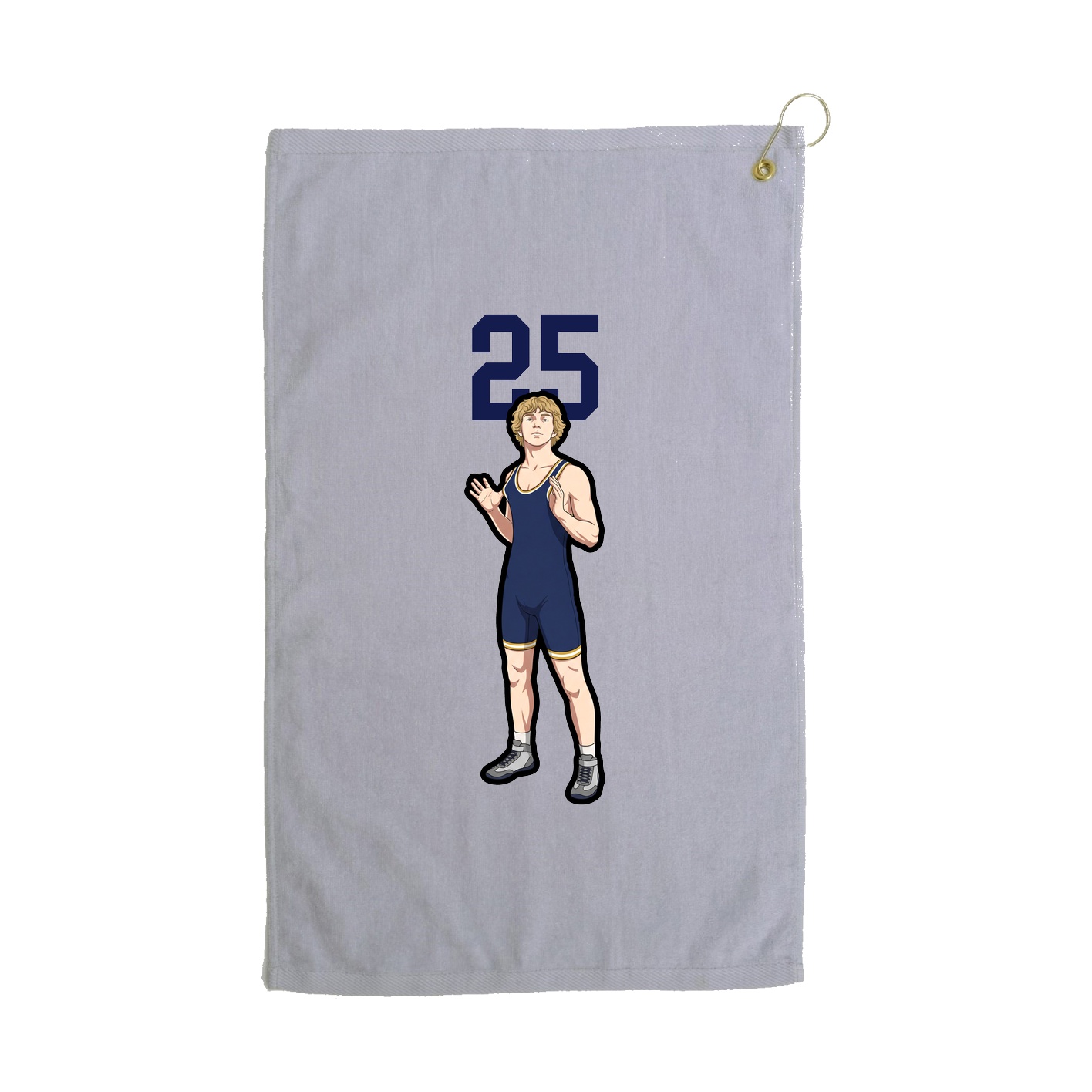 Golf Towel — Number Top in Grey