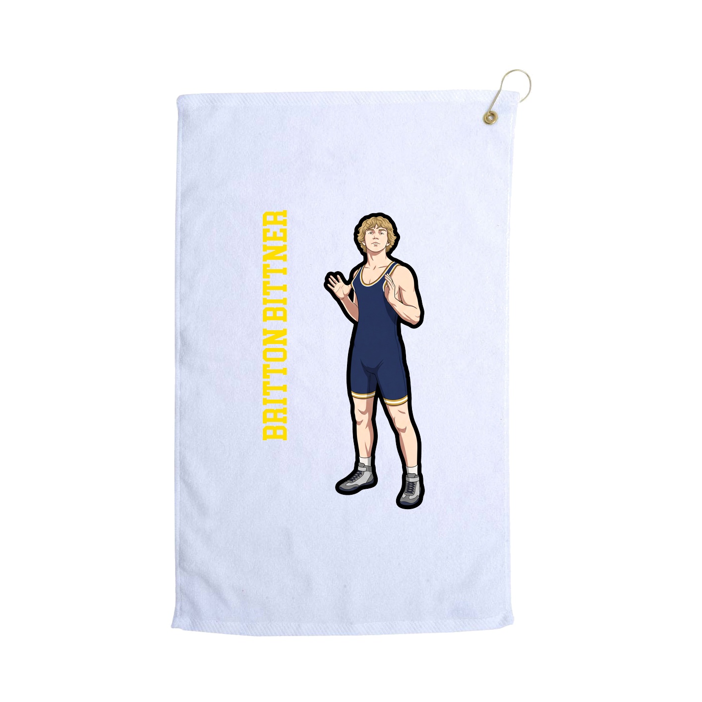 Golf Towel — Name Vertical in White