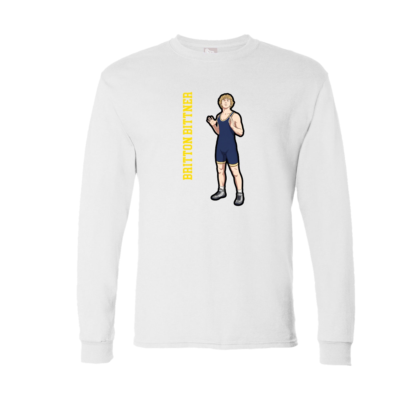 Long Sleeve Tee — Name Vertical in White