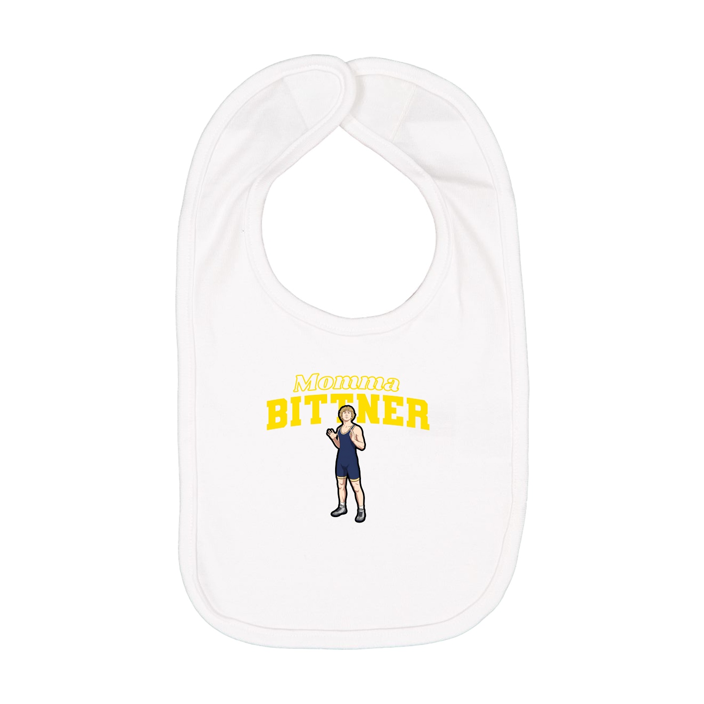 Infant Bib — Mothers Day Block in White