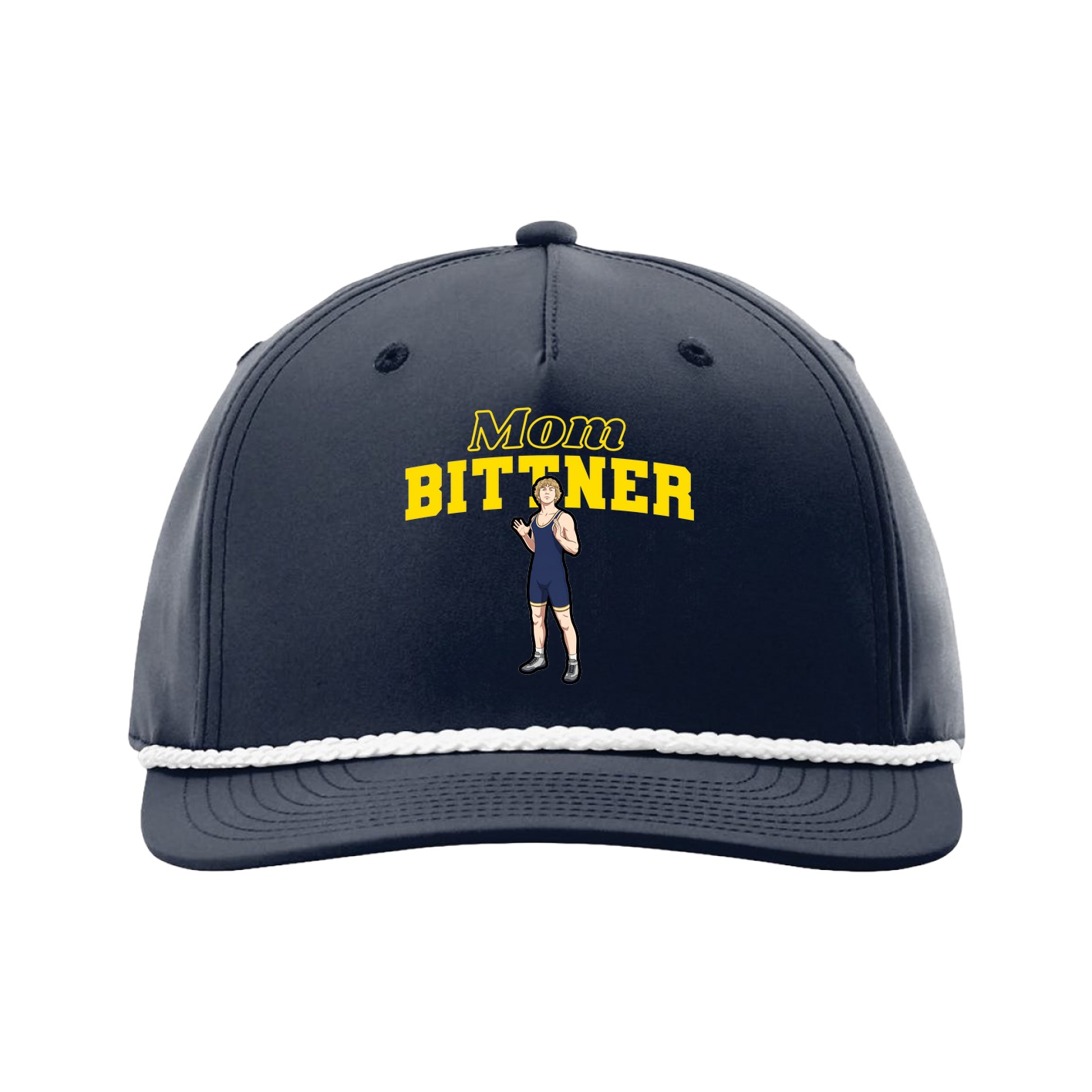 Five-Panel Classic Rope Cap — Mothers Day Block in Navy