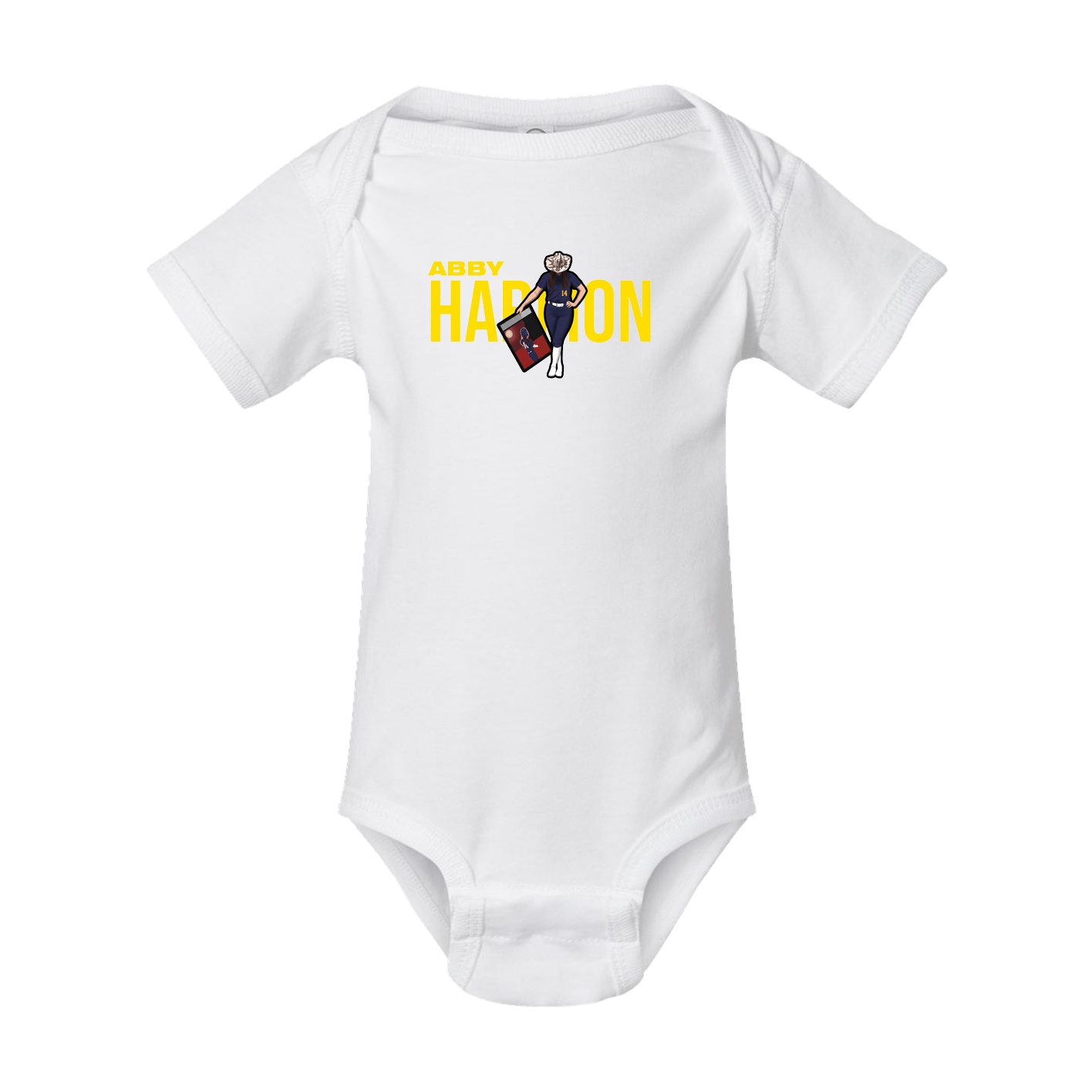 Baby Onesie — Player Name in White