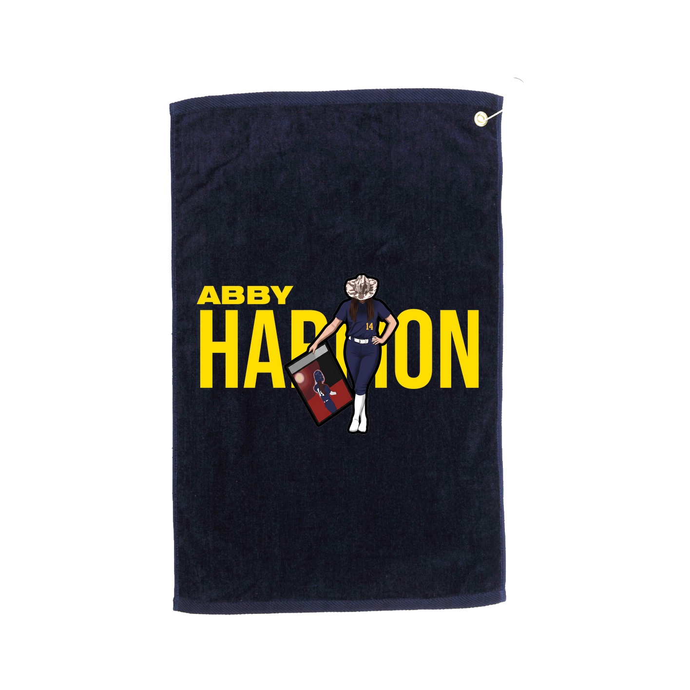 Golf Towel — Player Name in Navy
