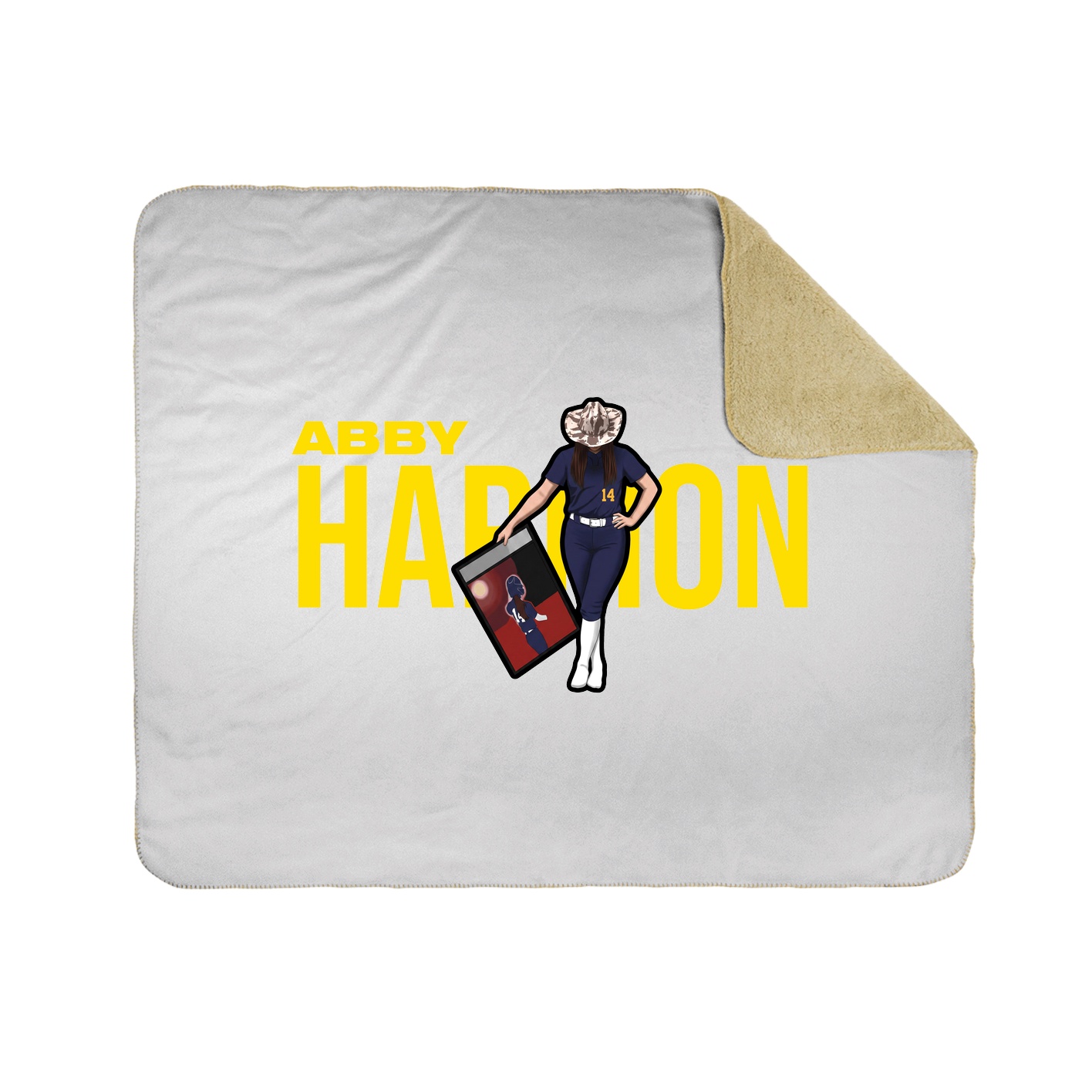 Throw Blanket — Player Name in White