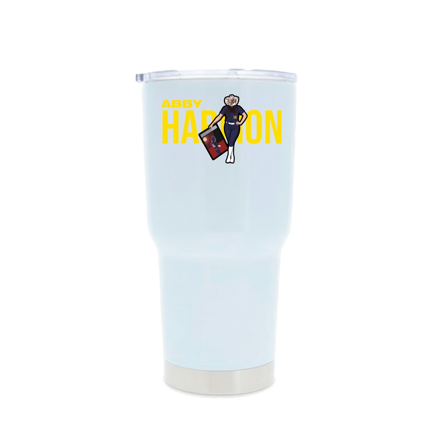 30oz Stainless Steel Tumbler — Player Name in White