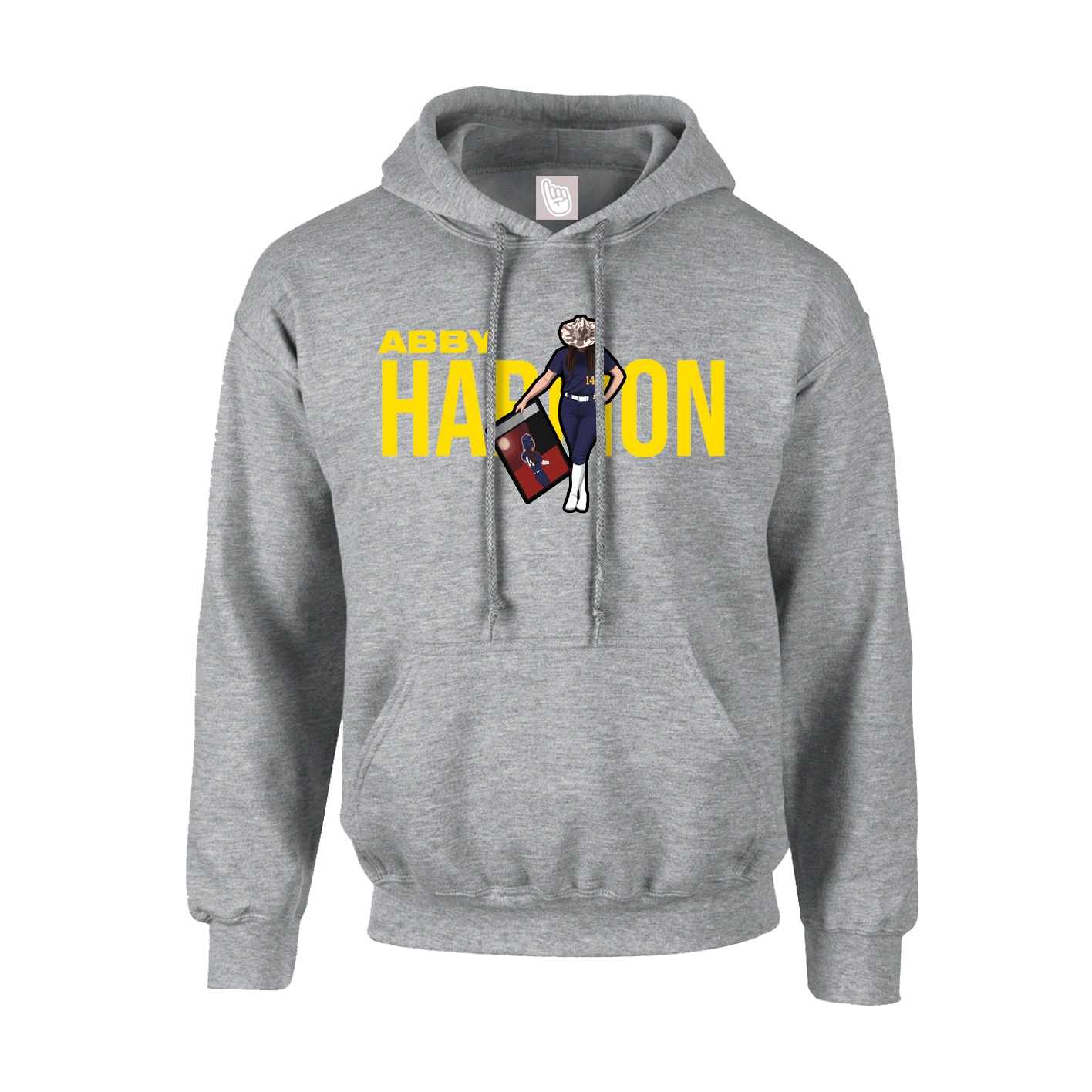 Youth Hoodie — Player Name in Grey