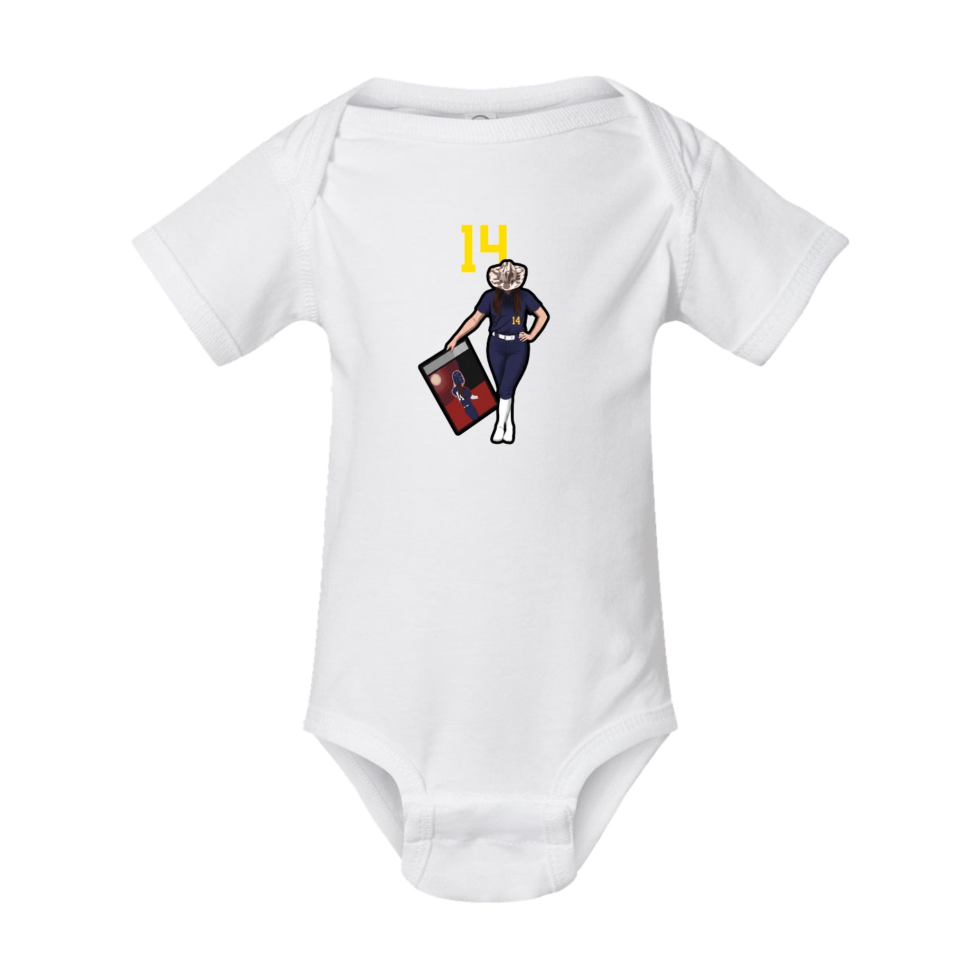Baby Onesie — Number Top in White