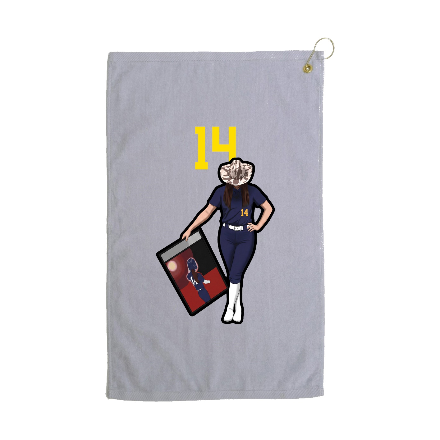 Golf Towel — Number Top in Grey