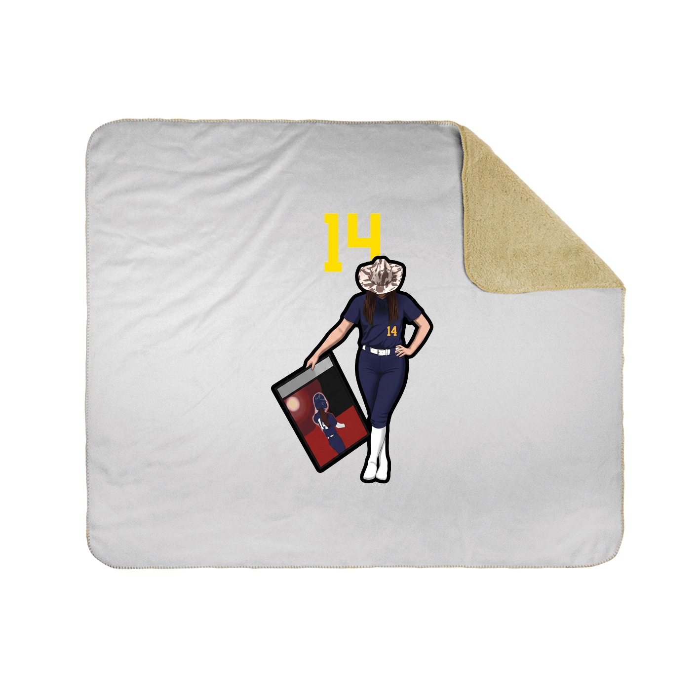 Throw Blanket — Number Top in White
