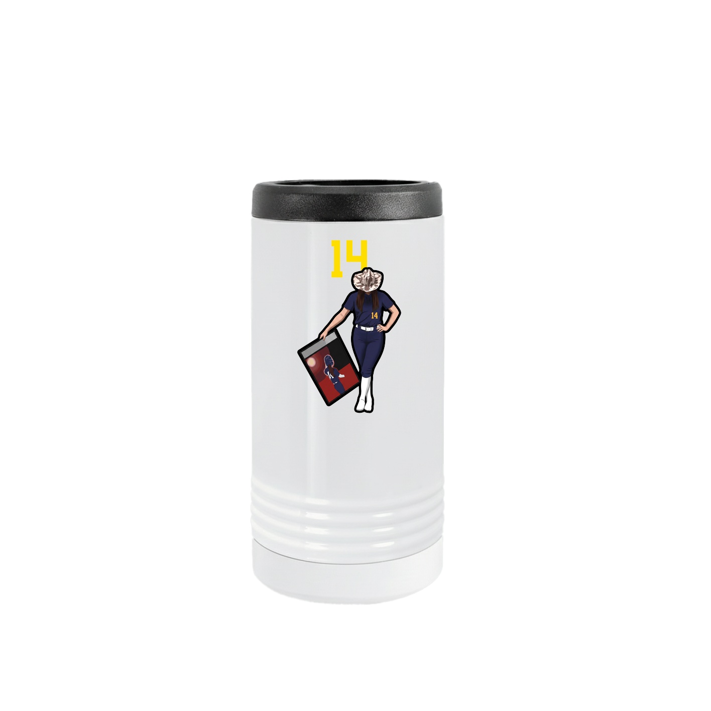 Slim Beverage Holder — Number Top in White