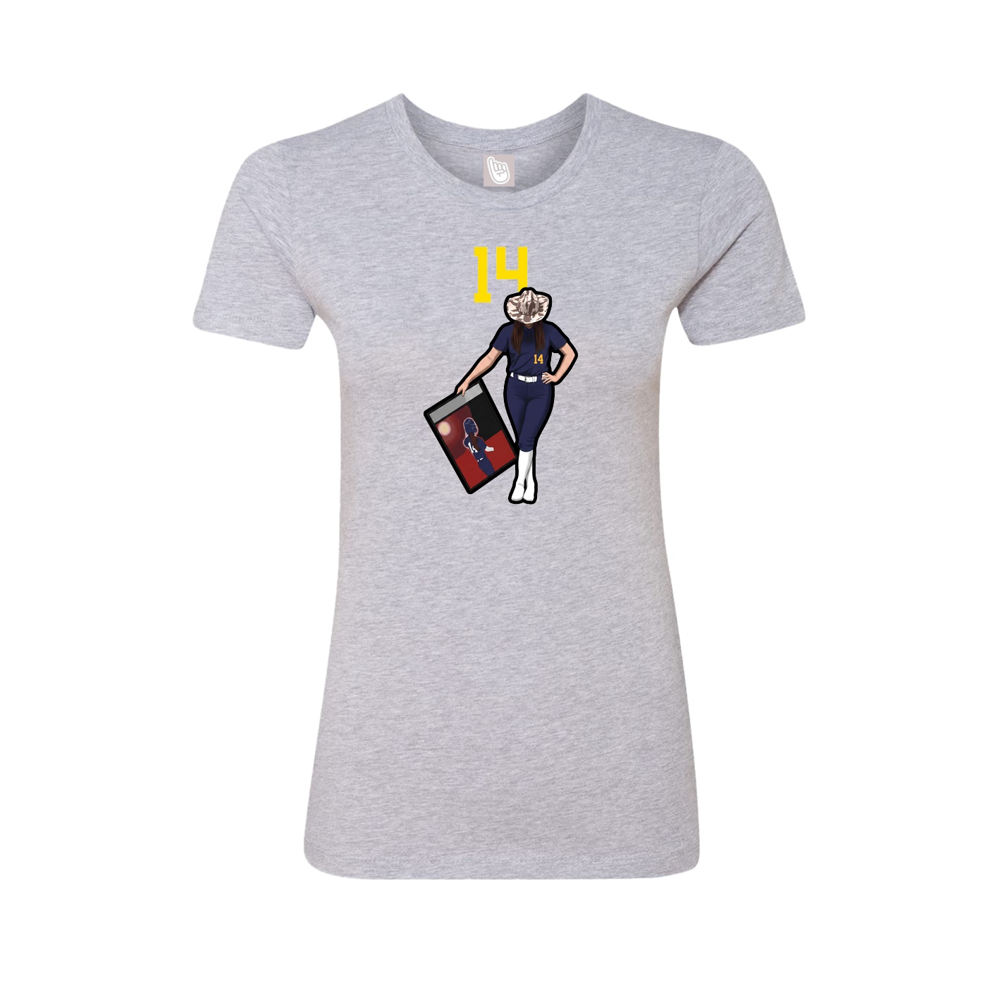 Fitted Women's Tee — Number Top in Grey