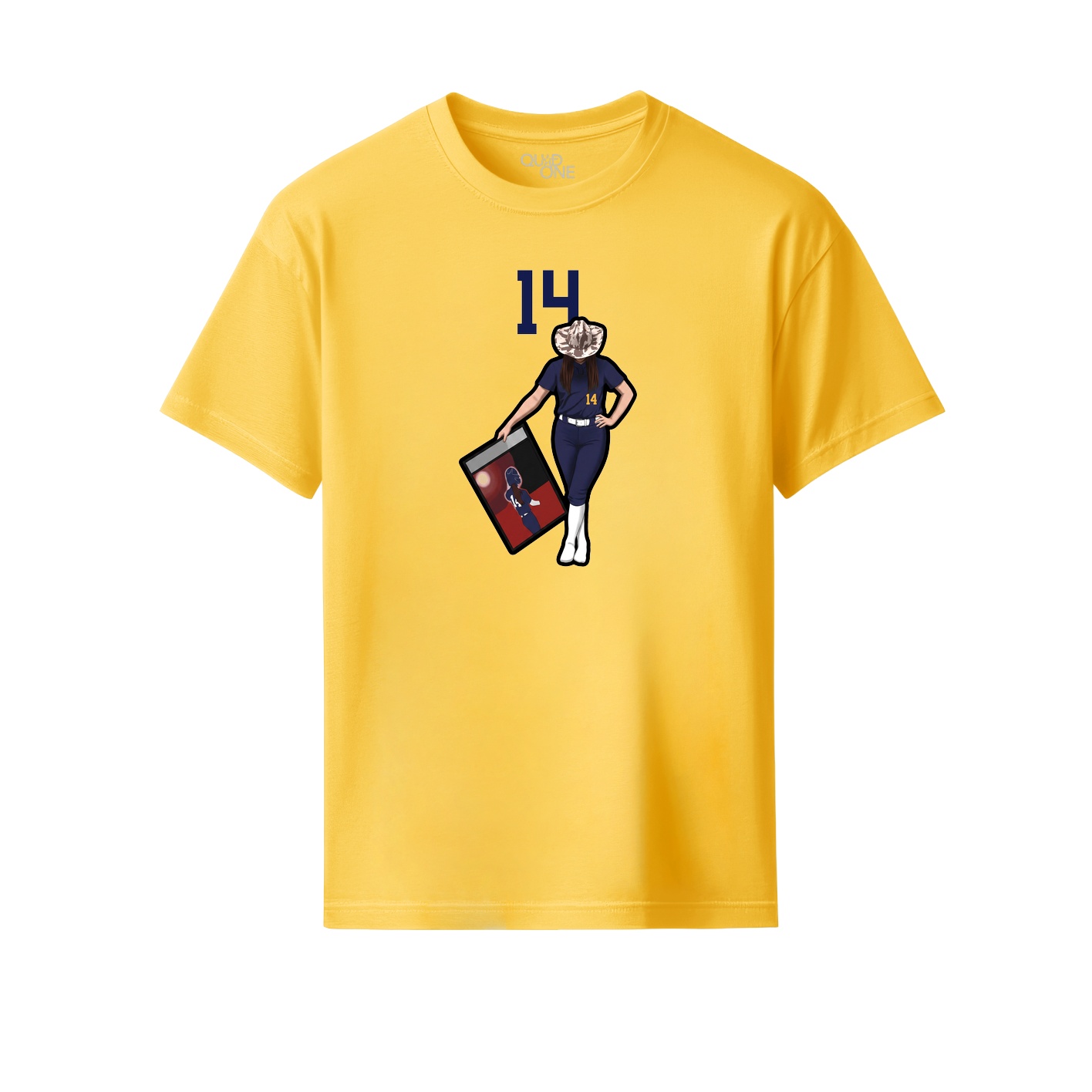 Youth Tee — Number Top in Yellow