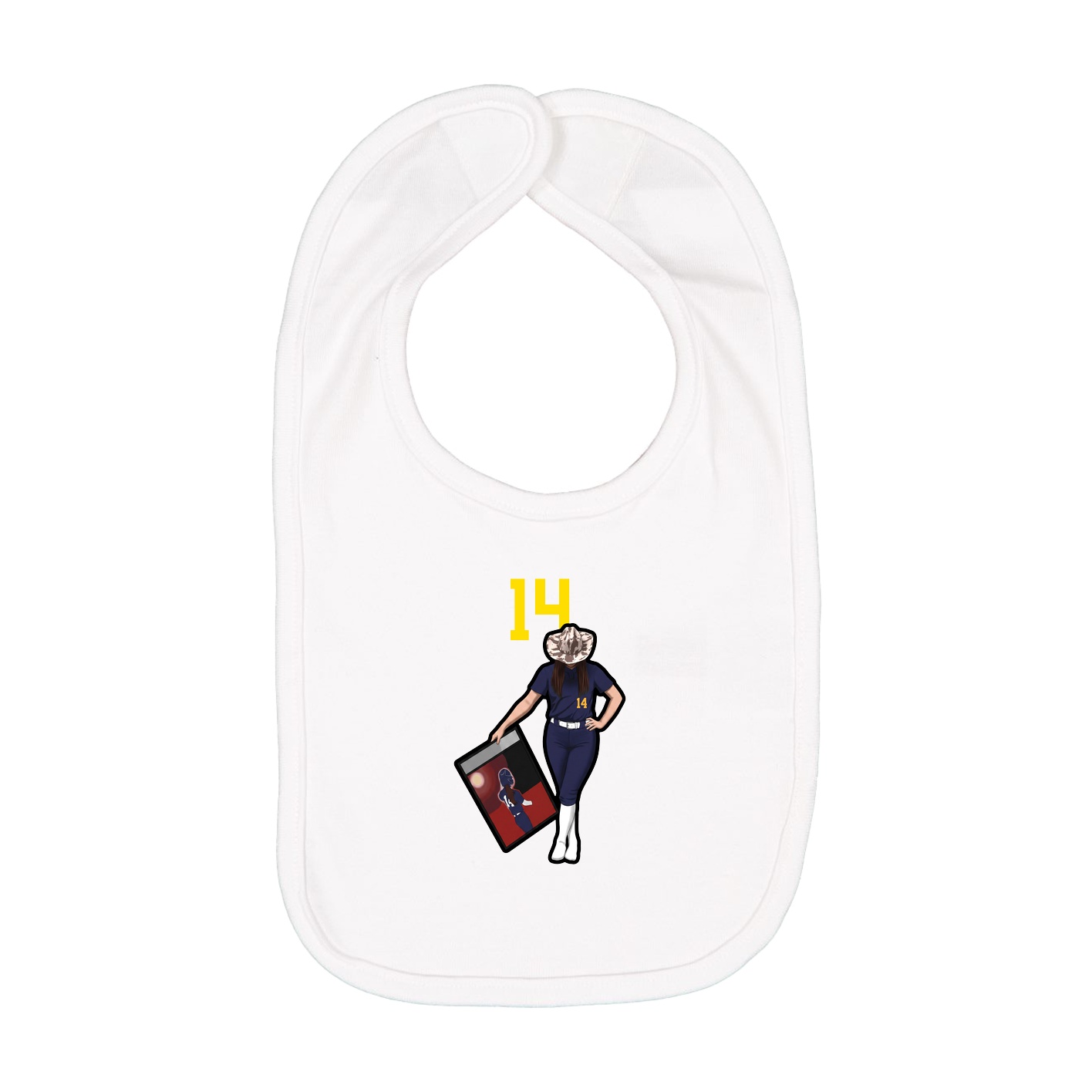 Infant Bib — Number Top in White