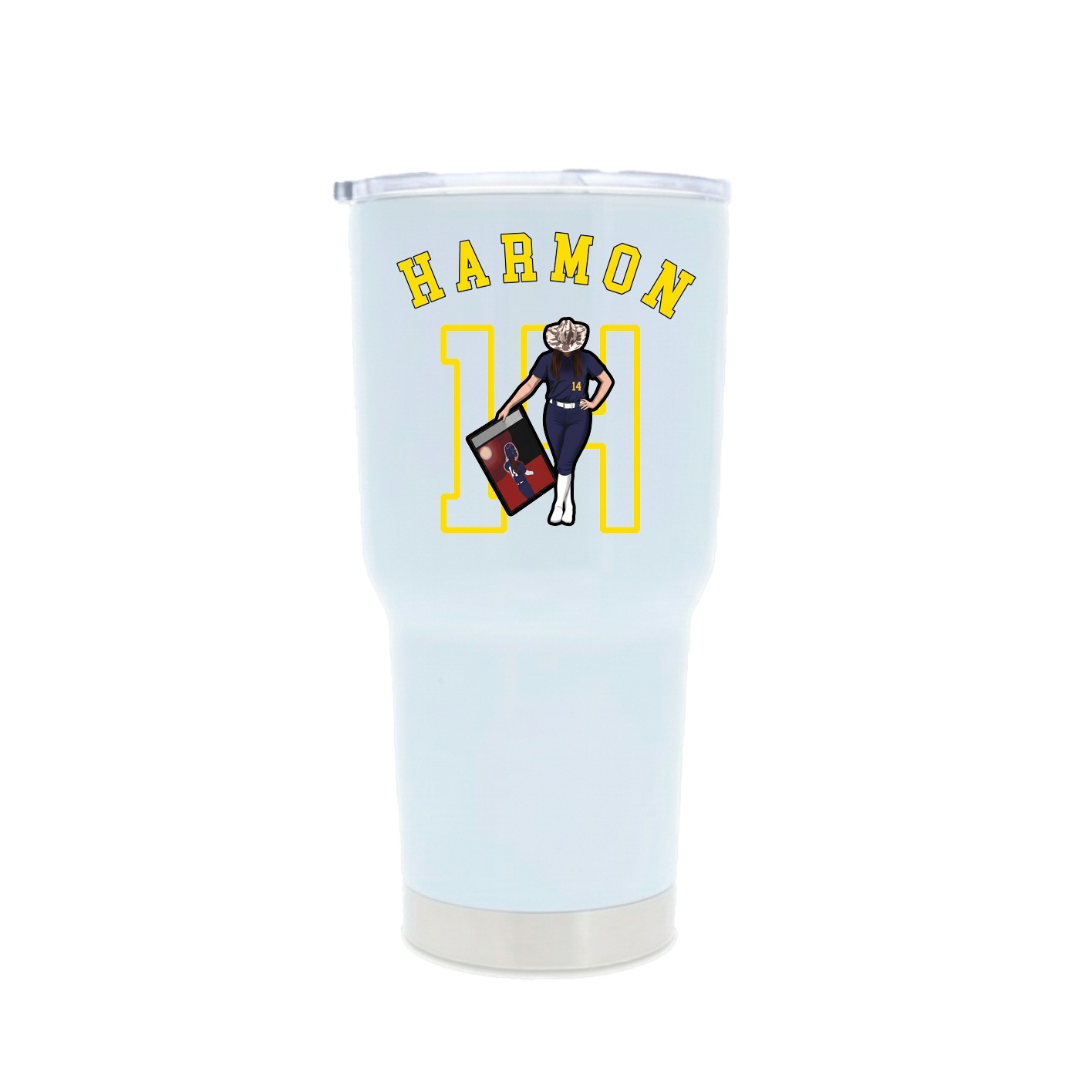 30oz Stainless Steel Tumbler — Shirsey Arch in White