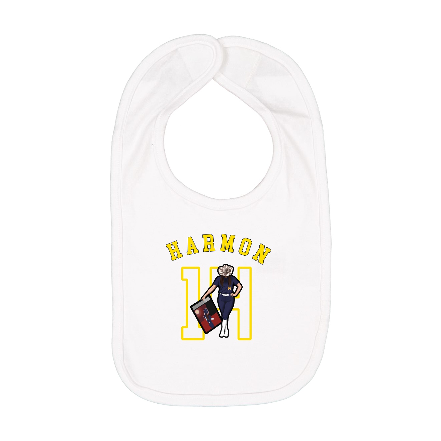 Infant Bib — Shirsey Arch in White