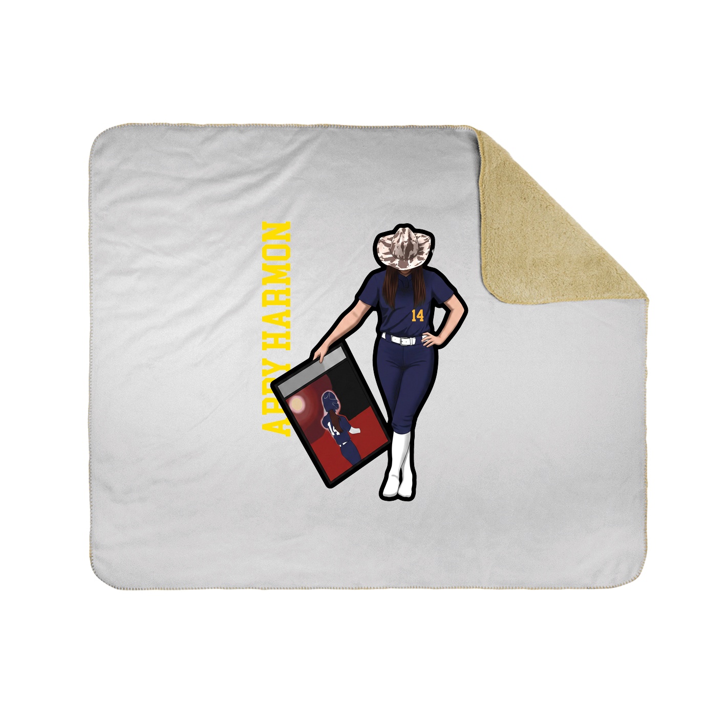 Throw Blanket — Name Vertical in White