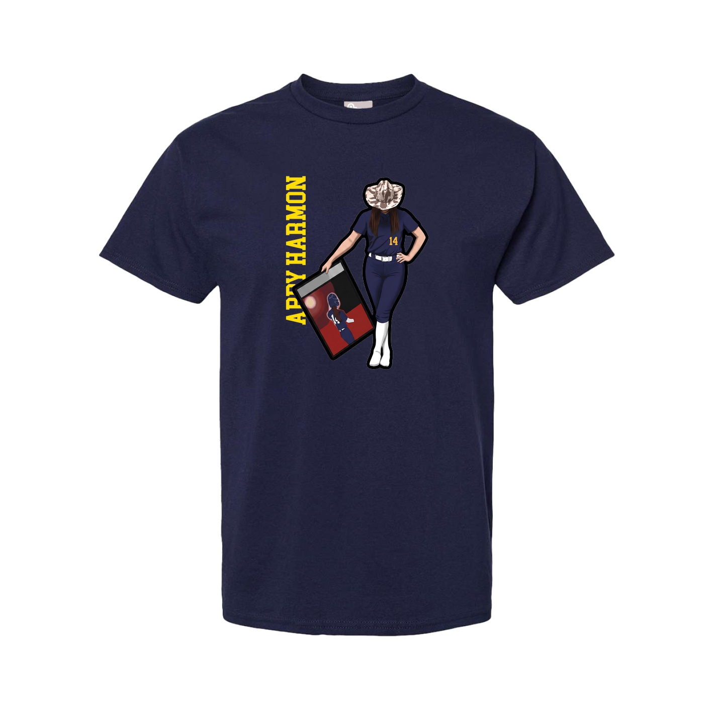 Tee — Name Vertical in Navy