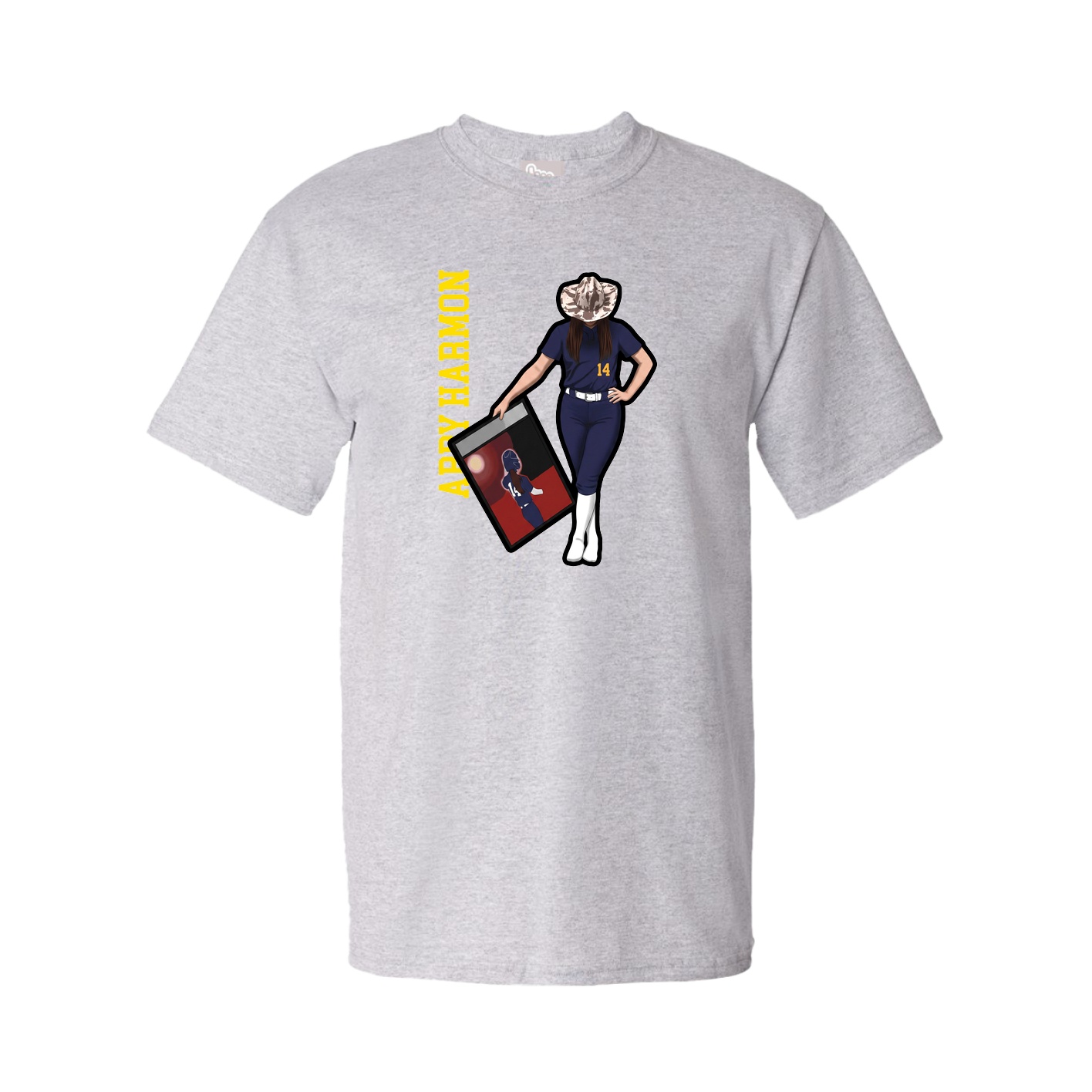 Youth Tee — Name Vertical in Grey