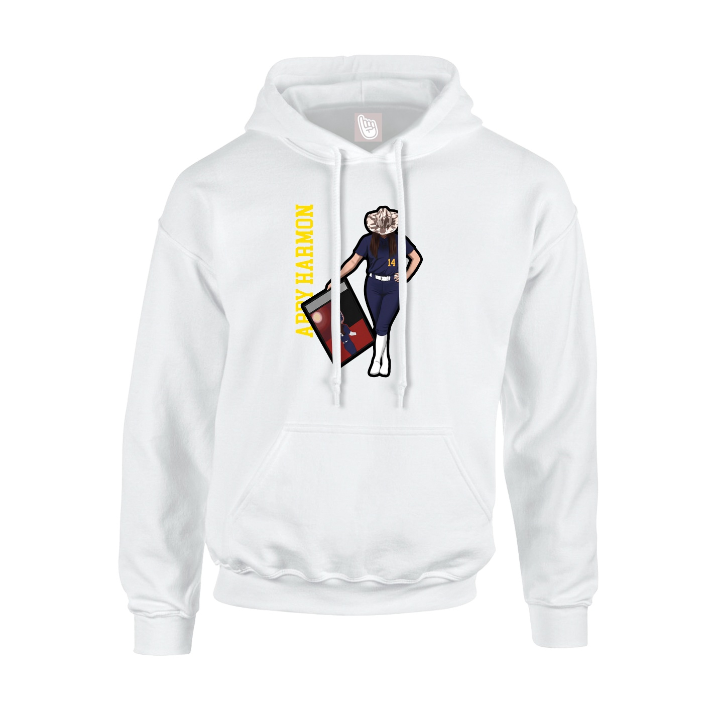 Hoodie — Name Vertical in White