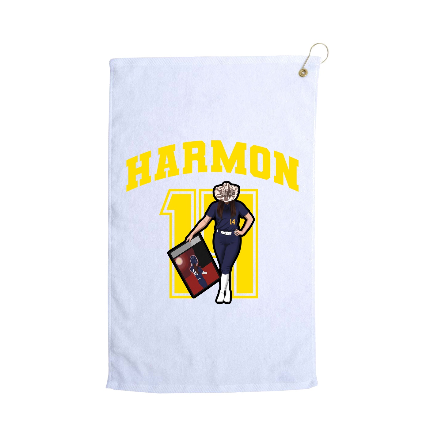 Golf Towel — Number in White