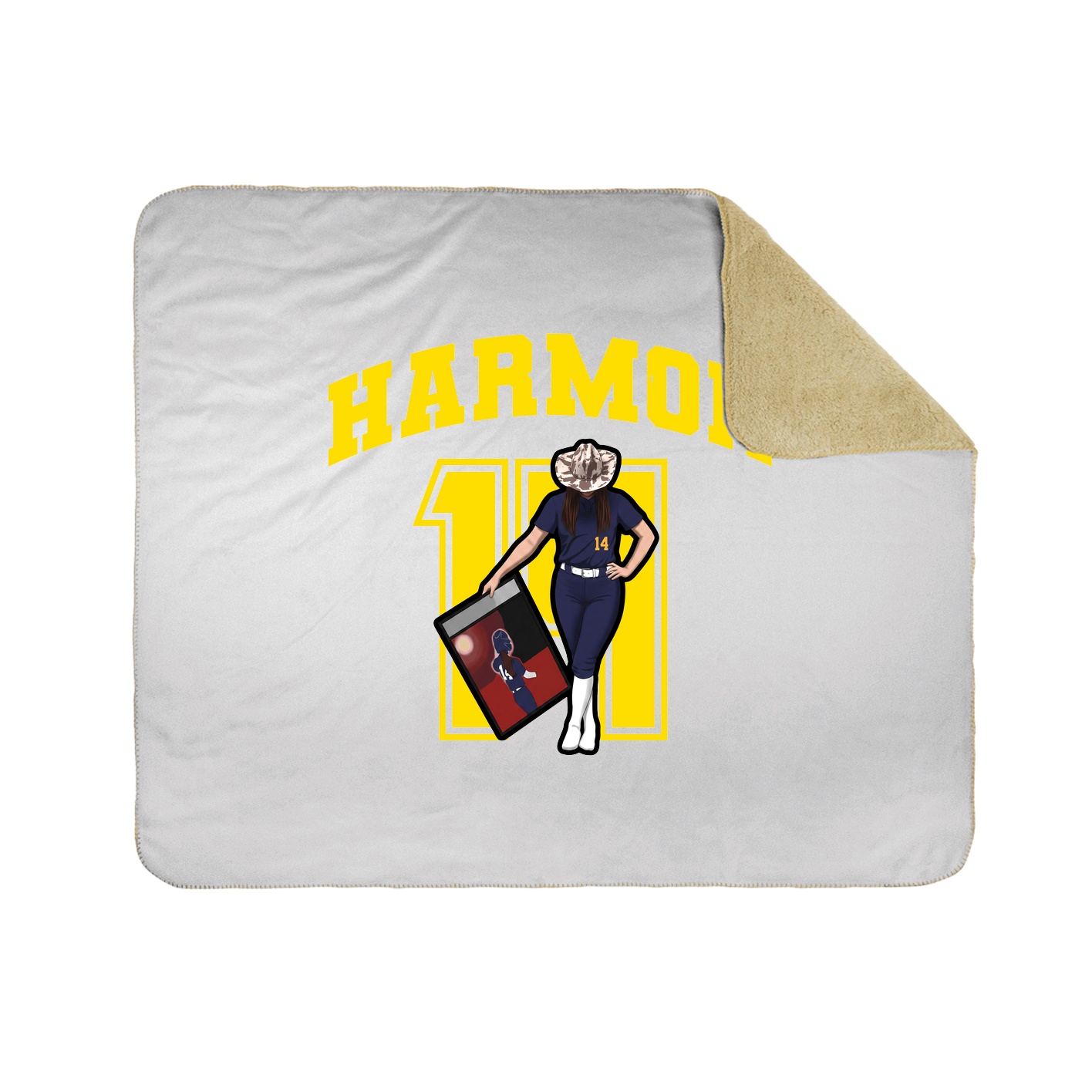 Throw Blanket — Number in White