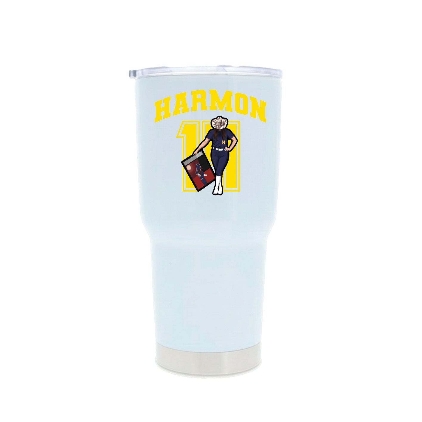 30oz Stainless Steel Tumbler — Number in White