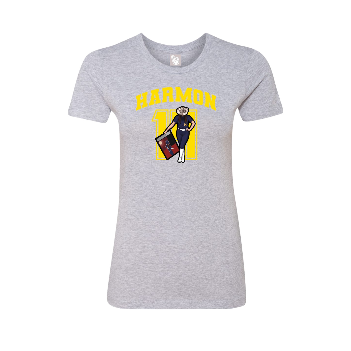 Fitted Women's Tee — Number in Grey