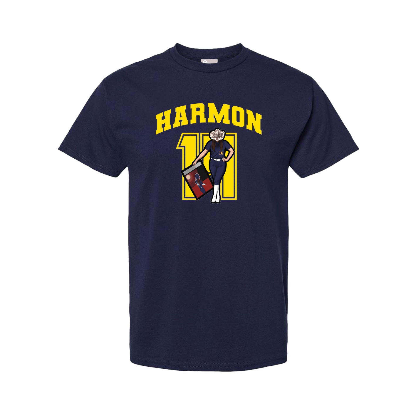 Youth Tee — Number in Navy