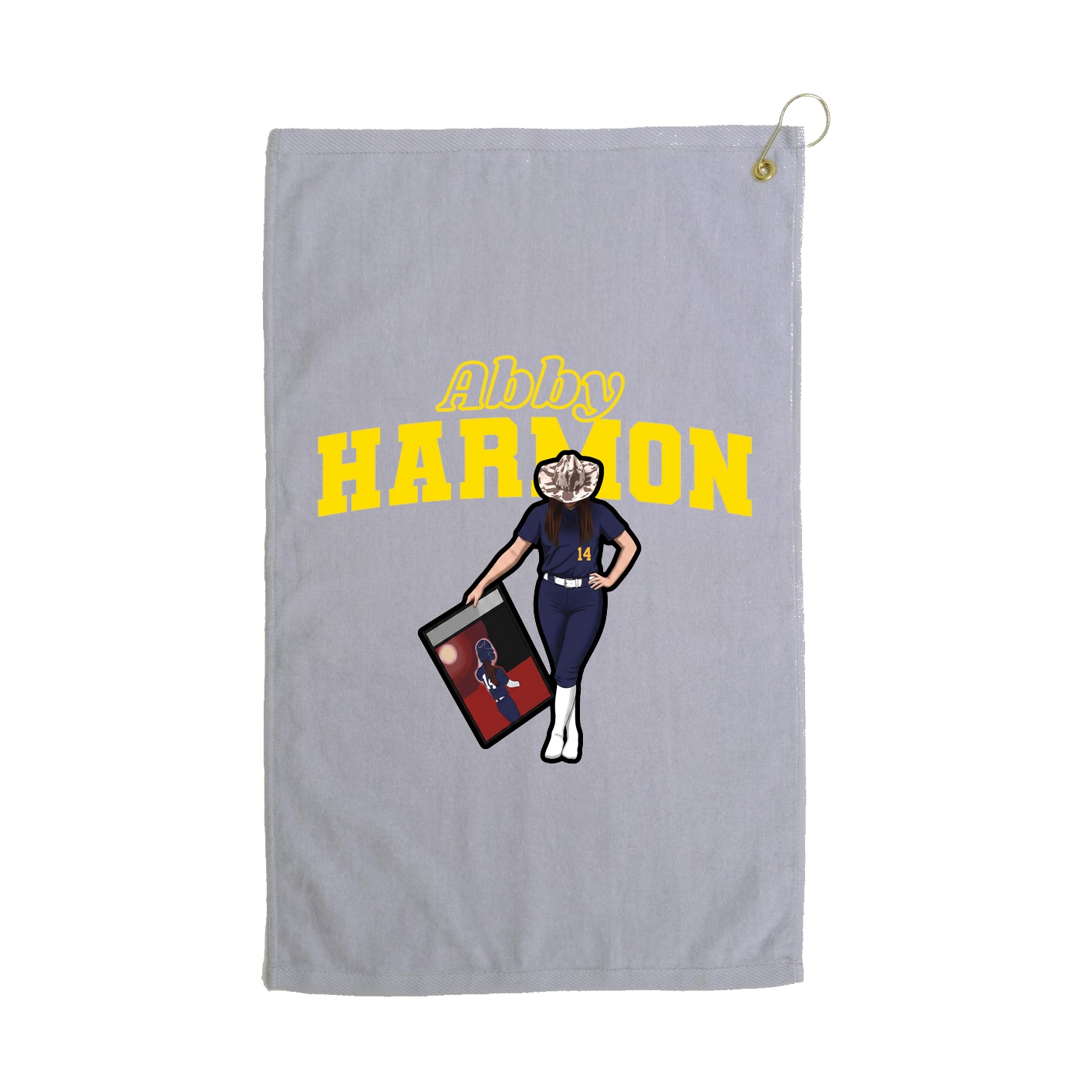 Golf Towel — Name Arch in Grey
